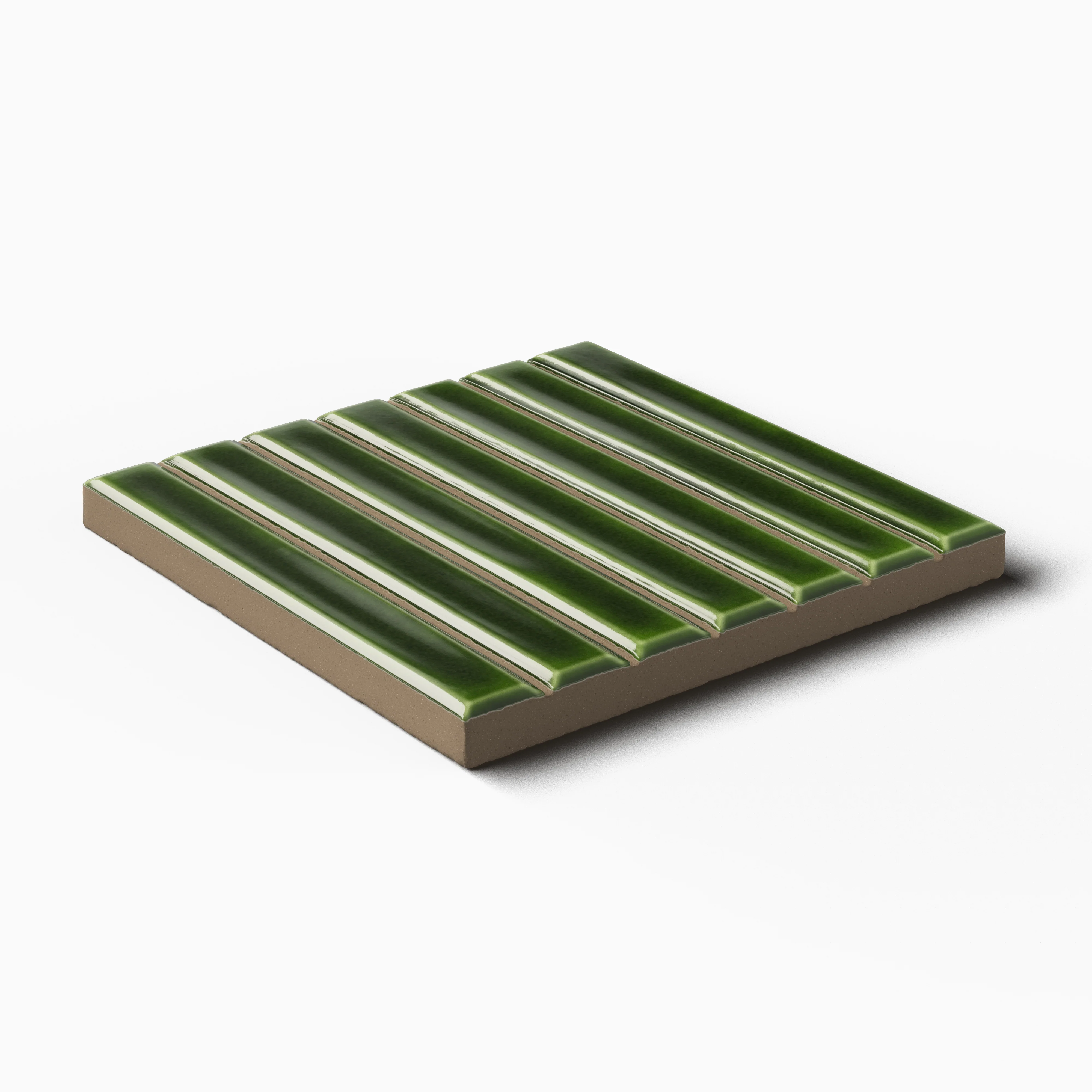Celia 4.6 x 4.6 Glossy Porcelain Tile in Olive - Image 4