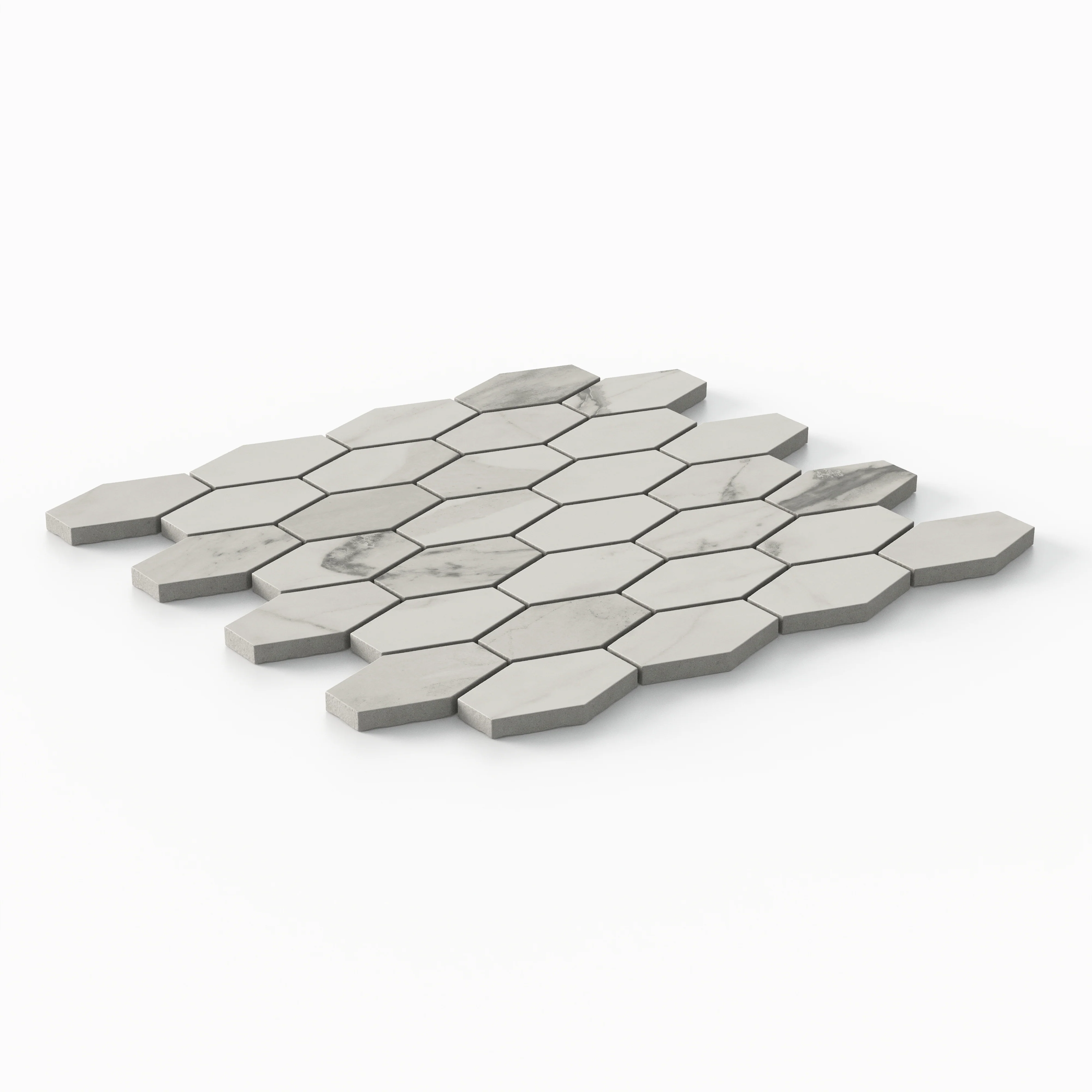 Chantel 12 x 11 Matte Porcelain Hexagon Mosaic Tile in Apuano - Image 2