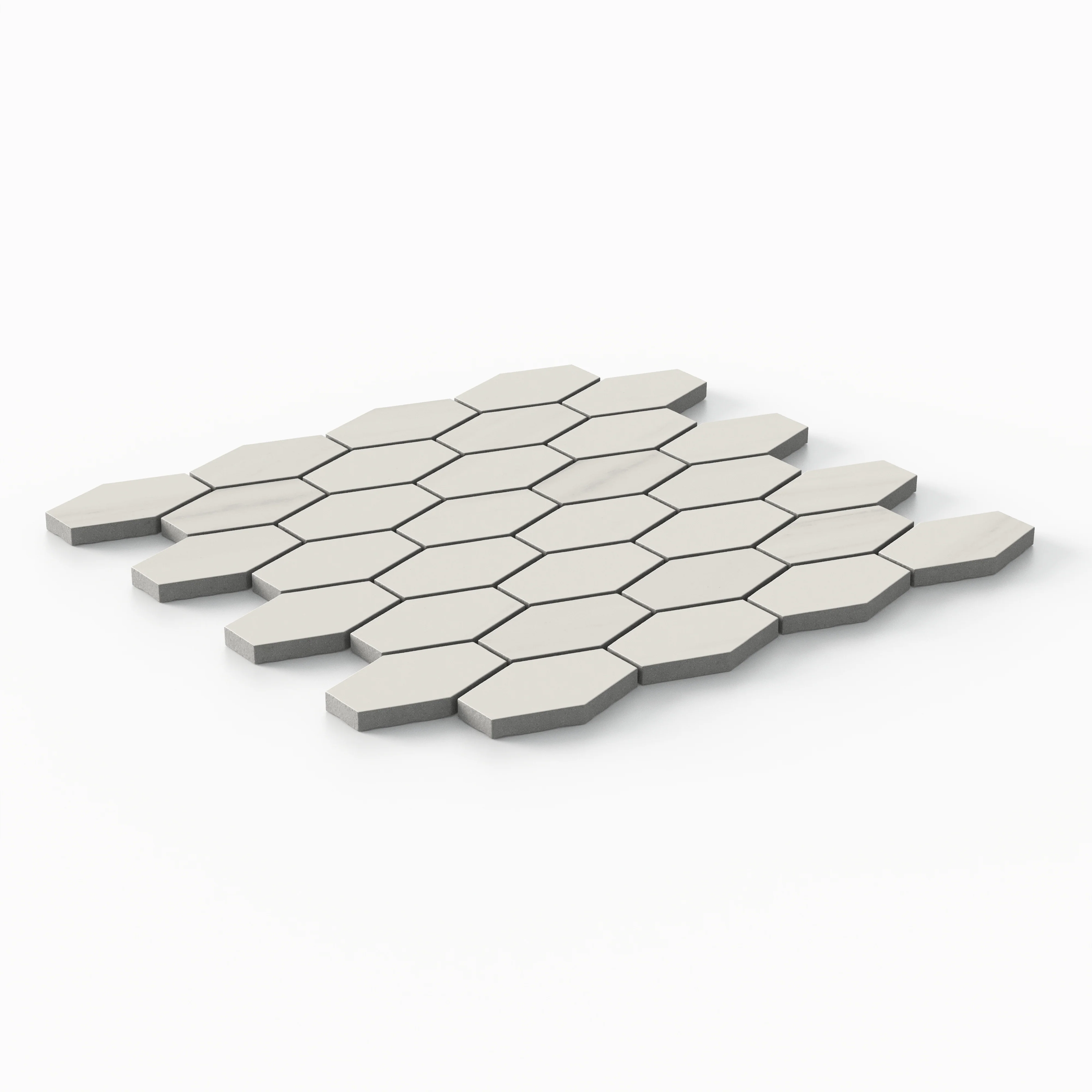 Chantel 12 x 11 Matte Porcelain Hexagon Mosaic Tile in Dolomite - Image 2
