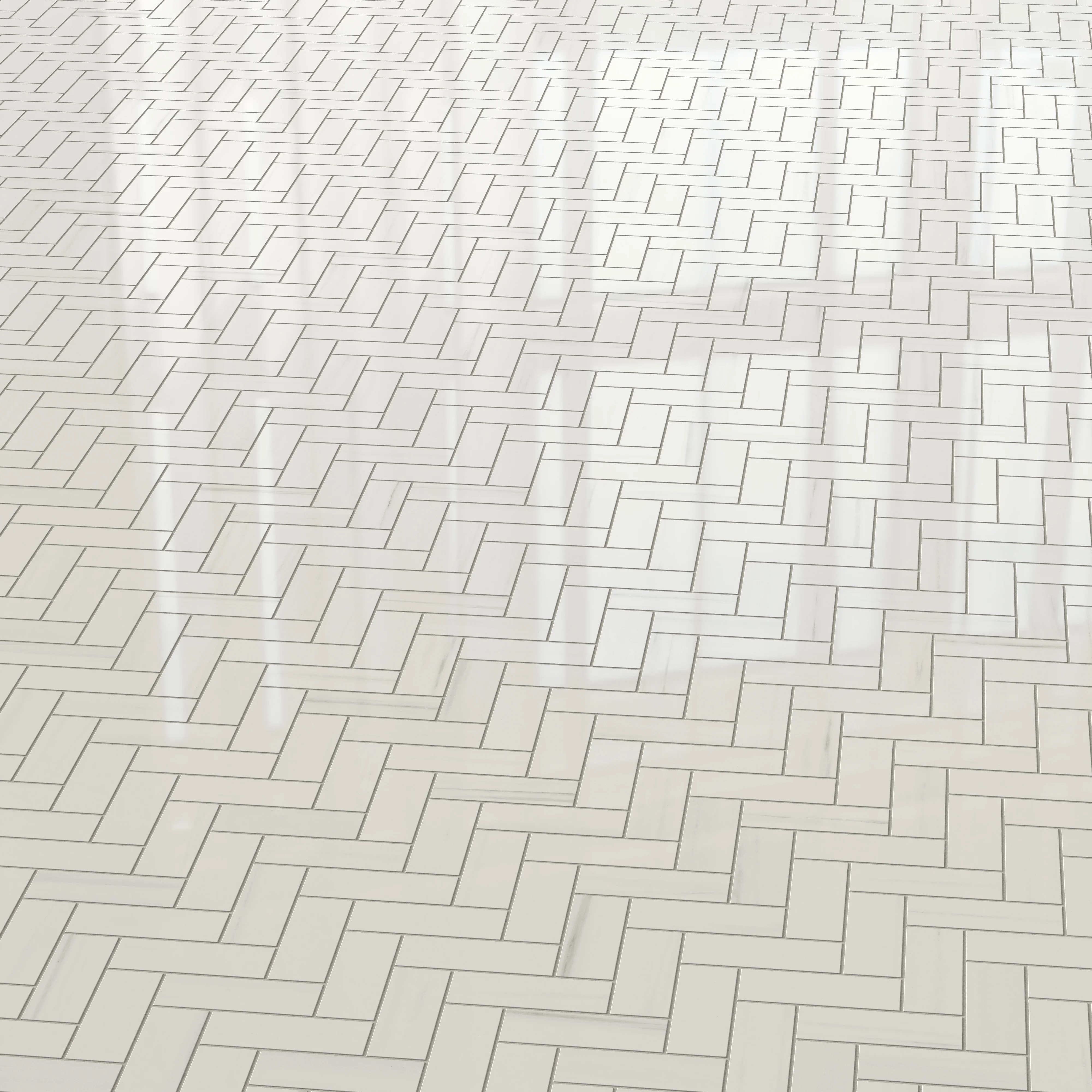 Chantel 12 x 15 Polished Porcelain Herringbone Mosaic Tile in Dolomite - Image 3