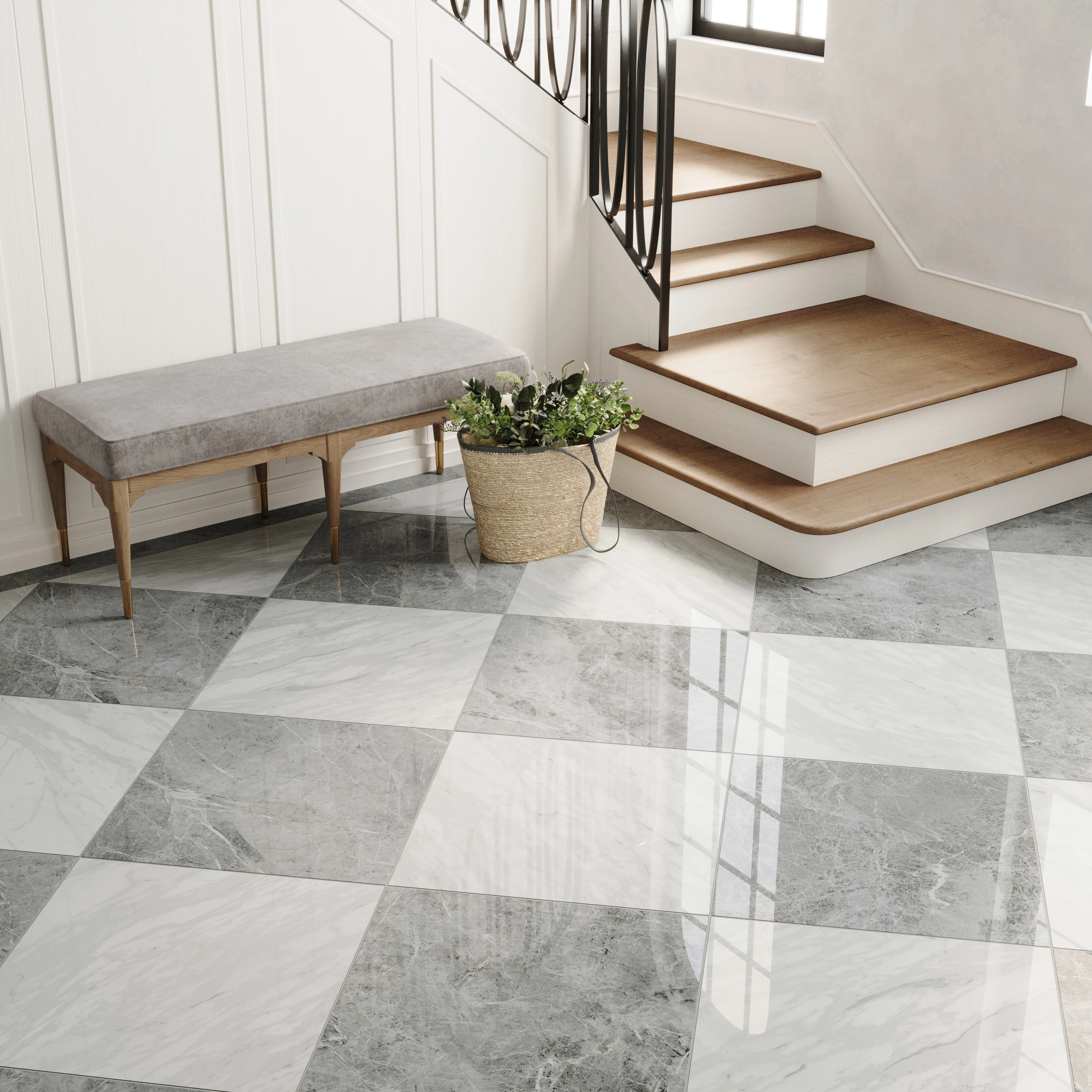 Chantel 24 x 24 Polished Porcelain Tile in Imperial - Image 8