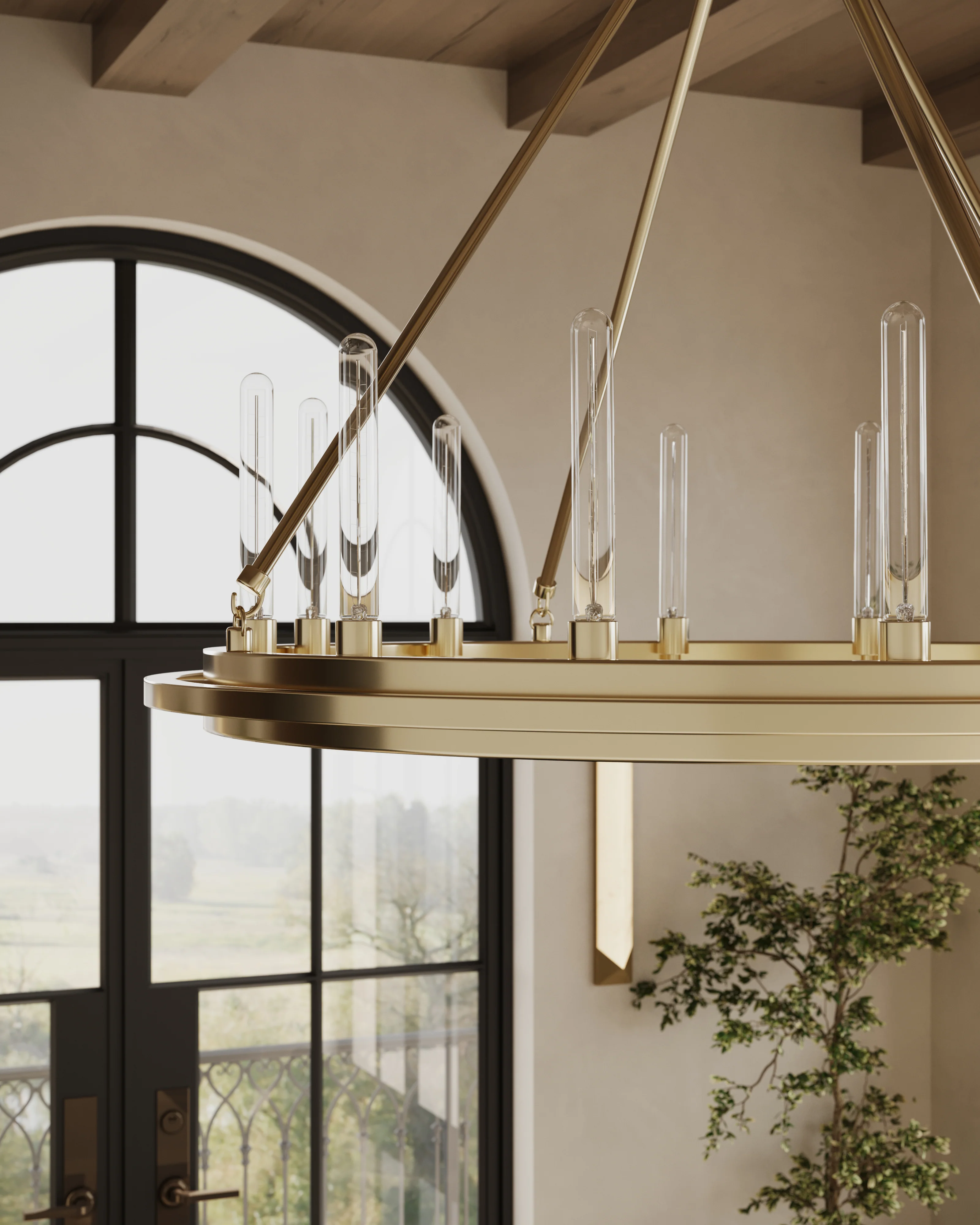 Clement Chandelier In Aged Brass - Image 2