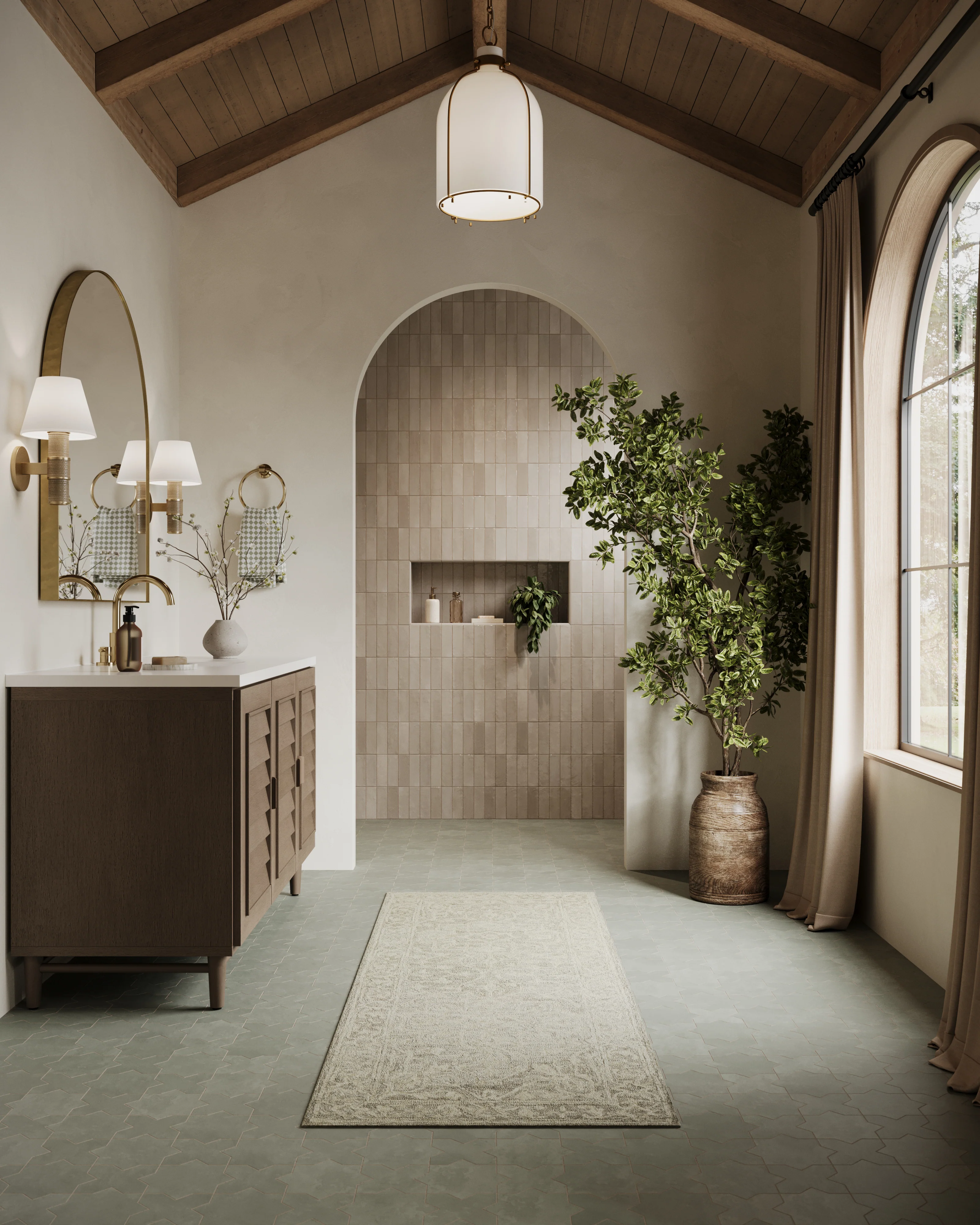 Cleo 2 x 6 Glossy Ceramic Tile in Griege - Image 11