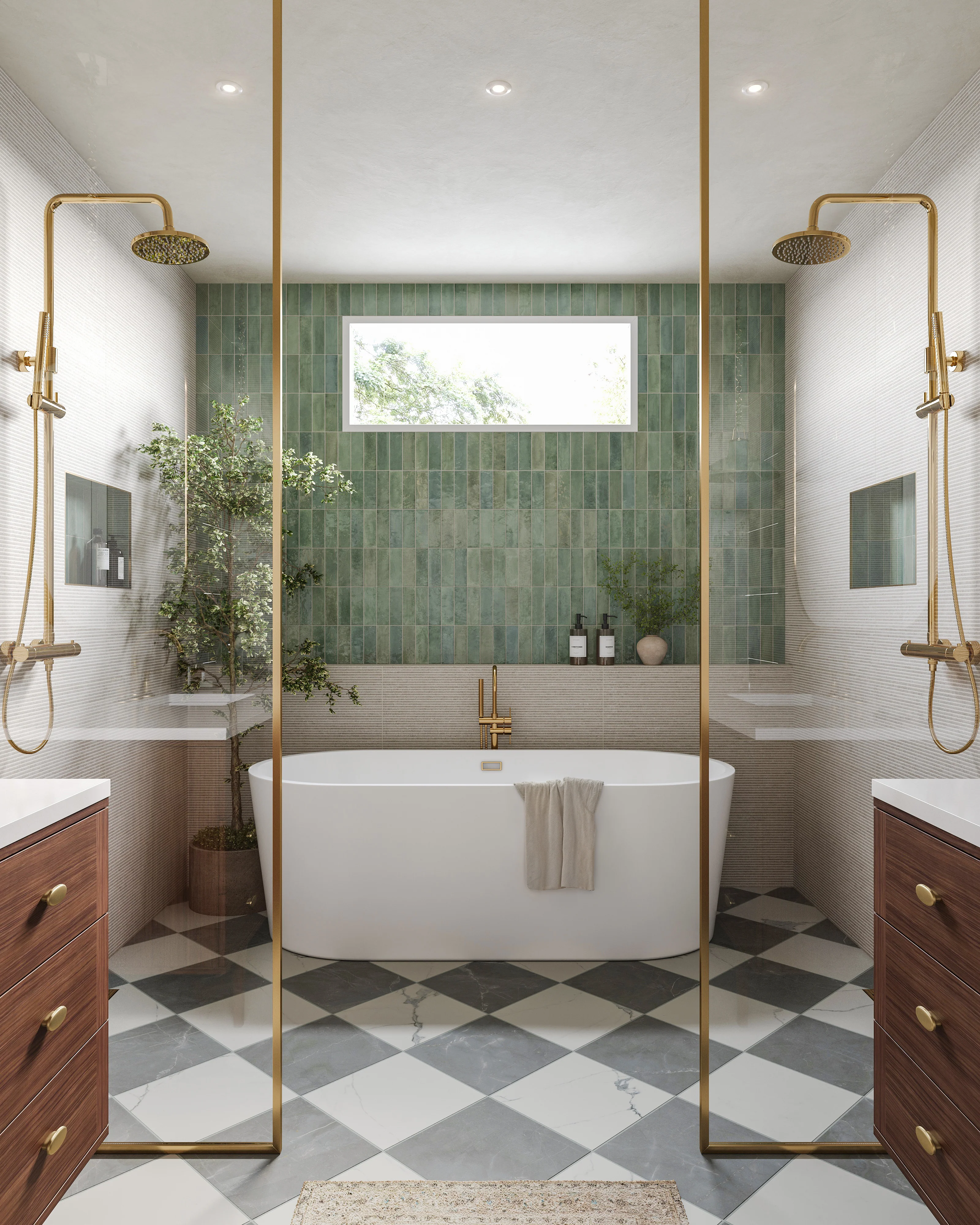 Cleo 2 x 6 Glossy Ceramic Tile in Sage - Image 11