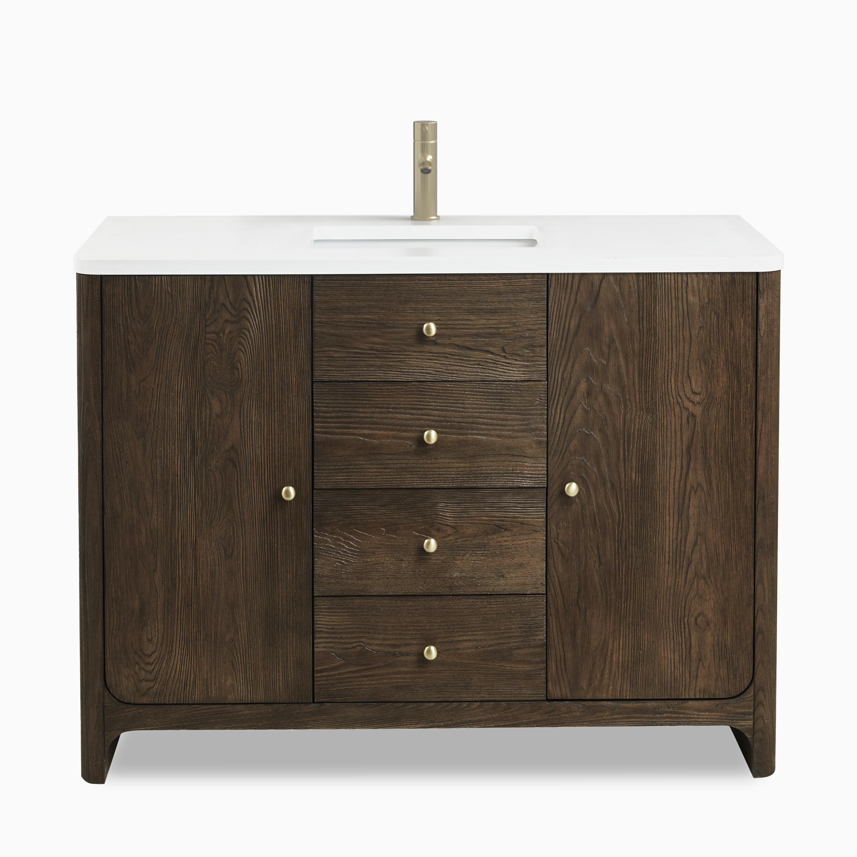 Colton 48" Single Vanity in Sable with 3 cm White Zeus Quartz Top