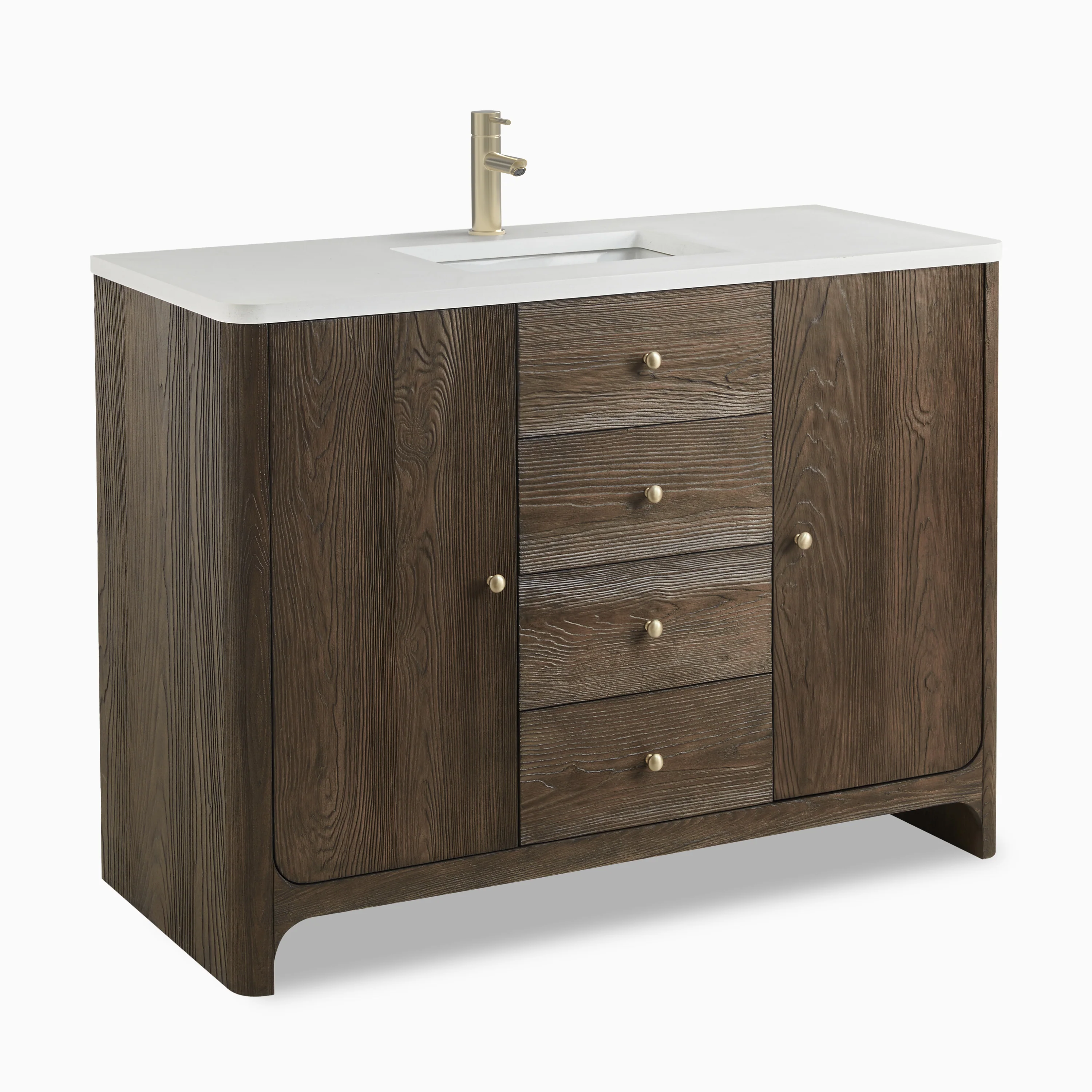Colton 48" Single Vanity in Sable with 3 cm White Zeus Quartz Top - Image 3