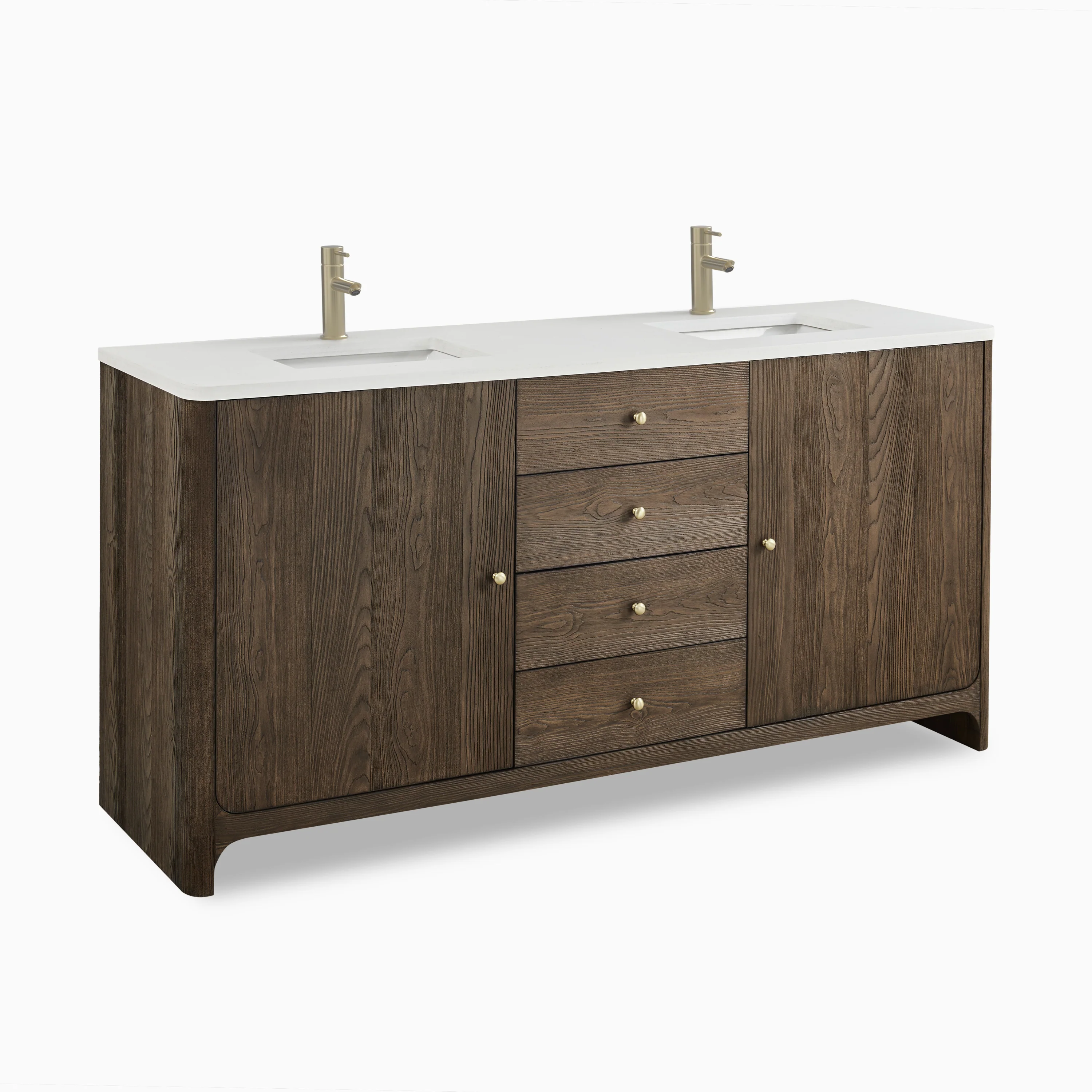 Colton 72" Double Vanity in Sable with 3 cm White Zeus Quartz Top - Image 3