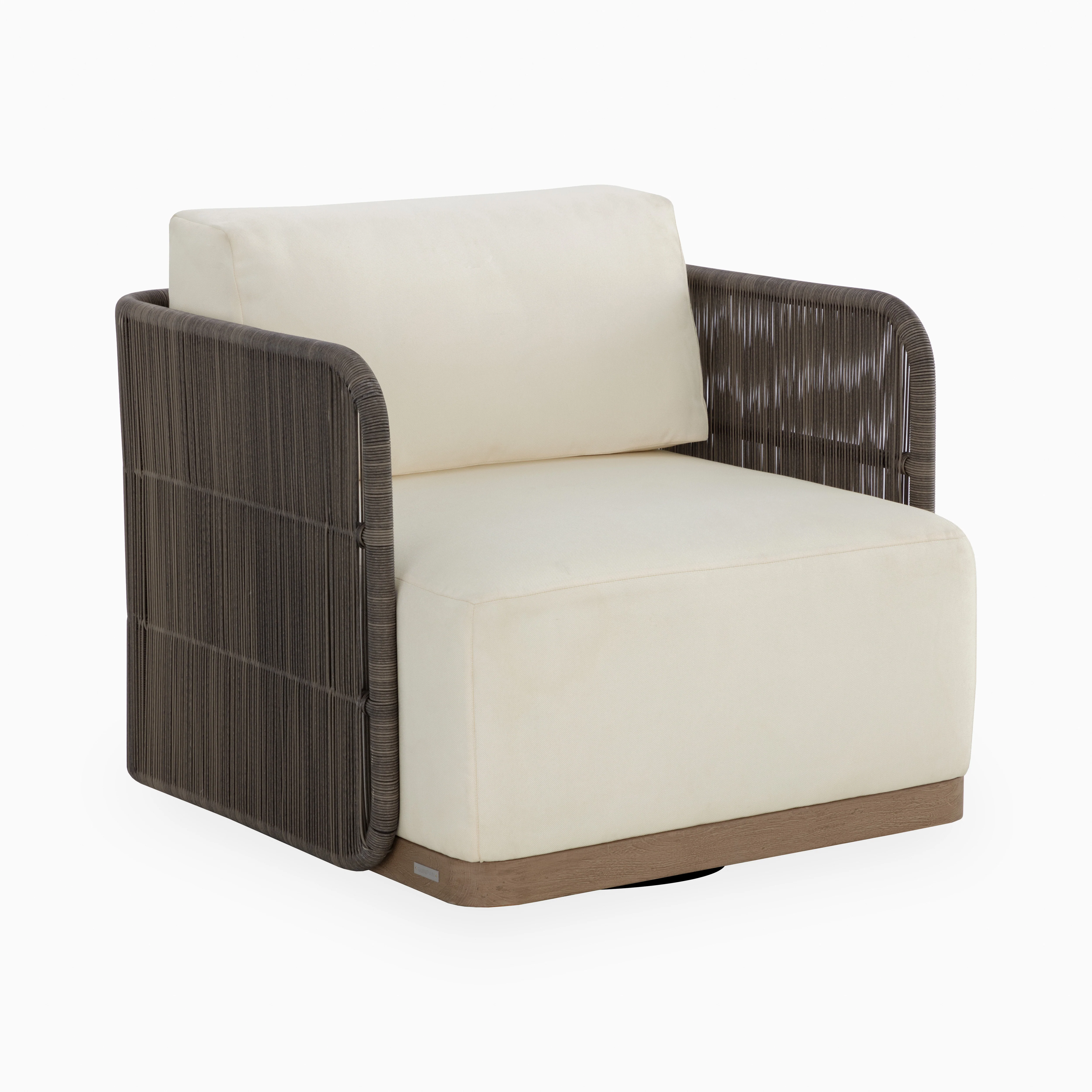 Corvin Outdoor Swivel Chair in Cream