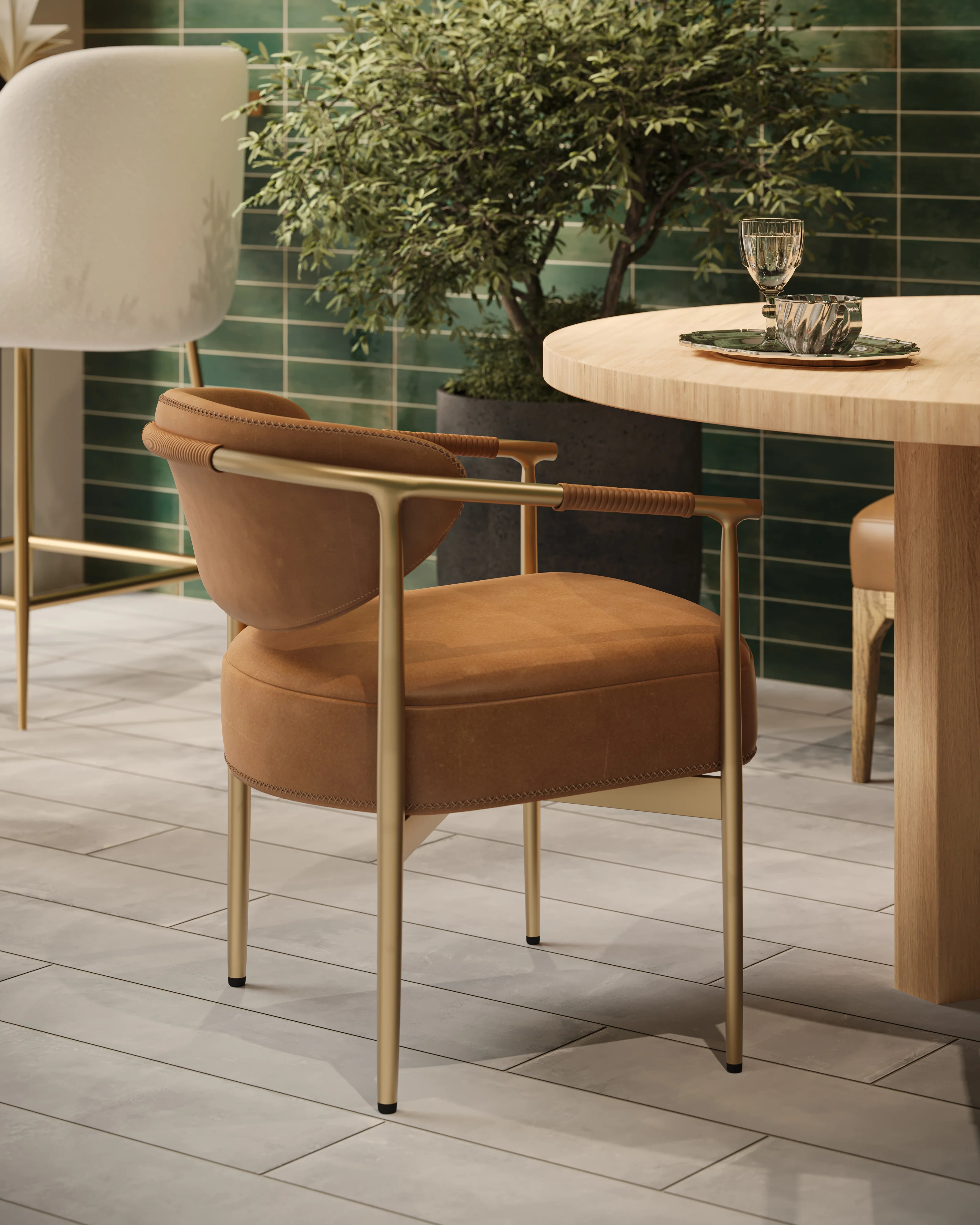 Crawford Dining Chair in Brown - Image 2