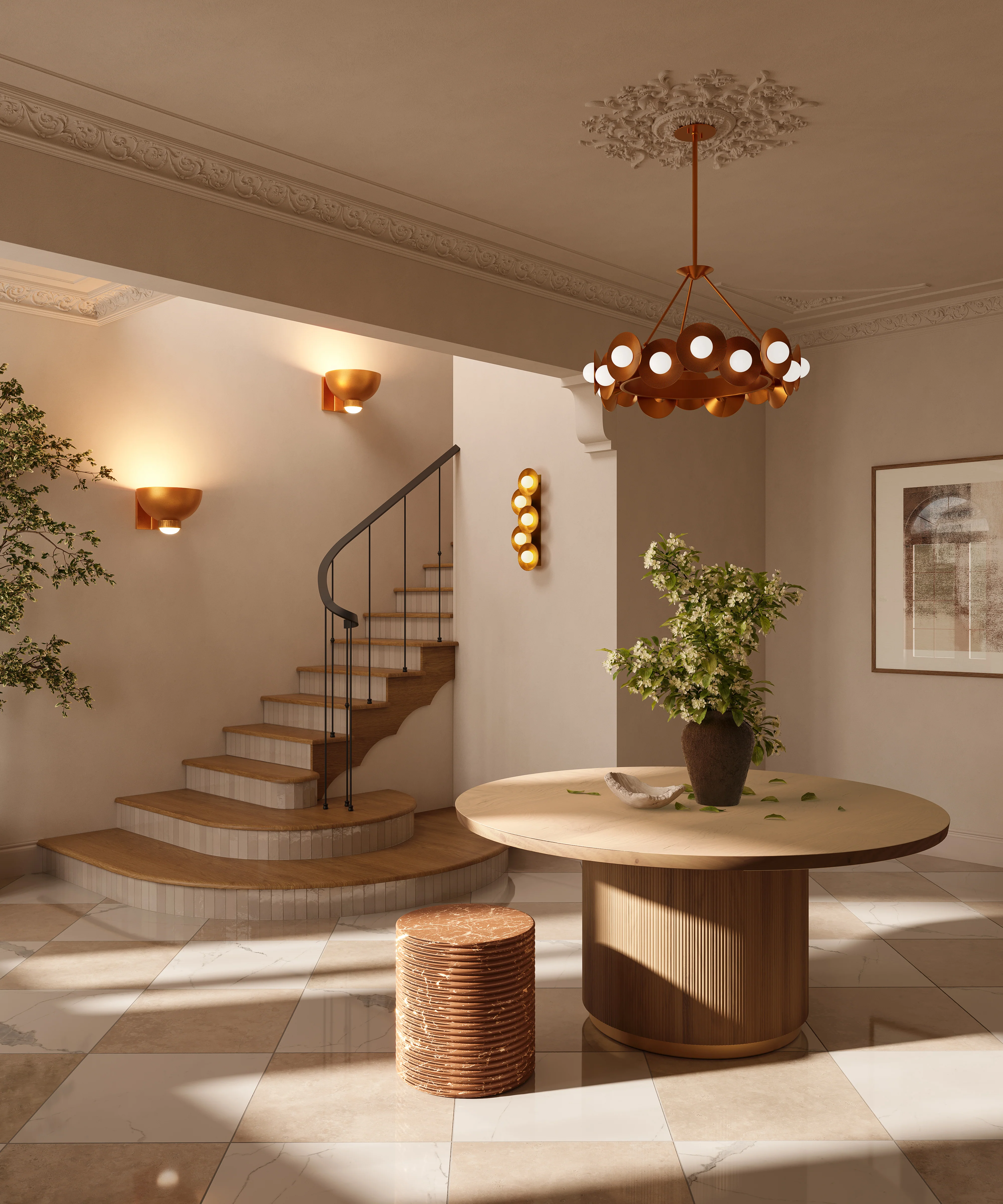Cressida 32" Chandelier in Vintage Gold Leaf - Image 3