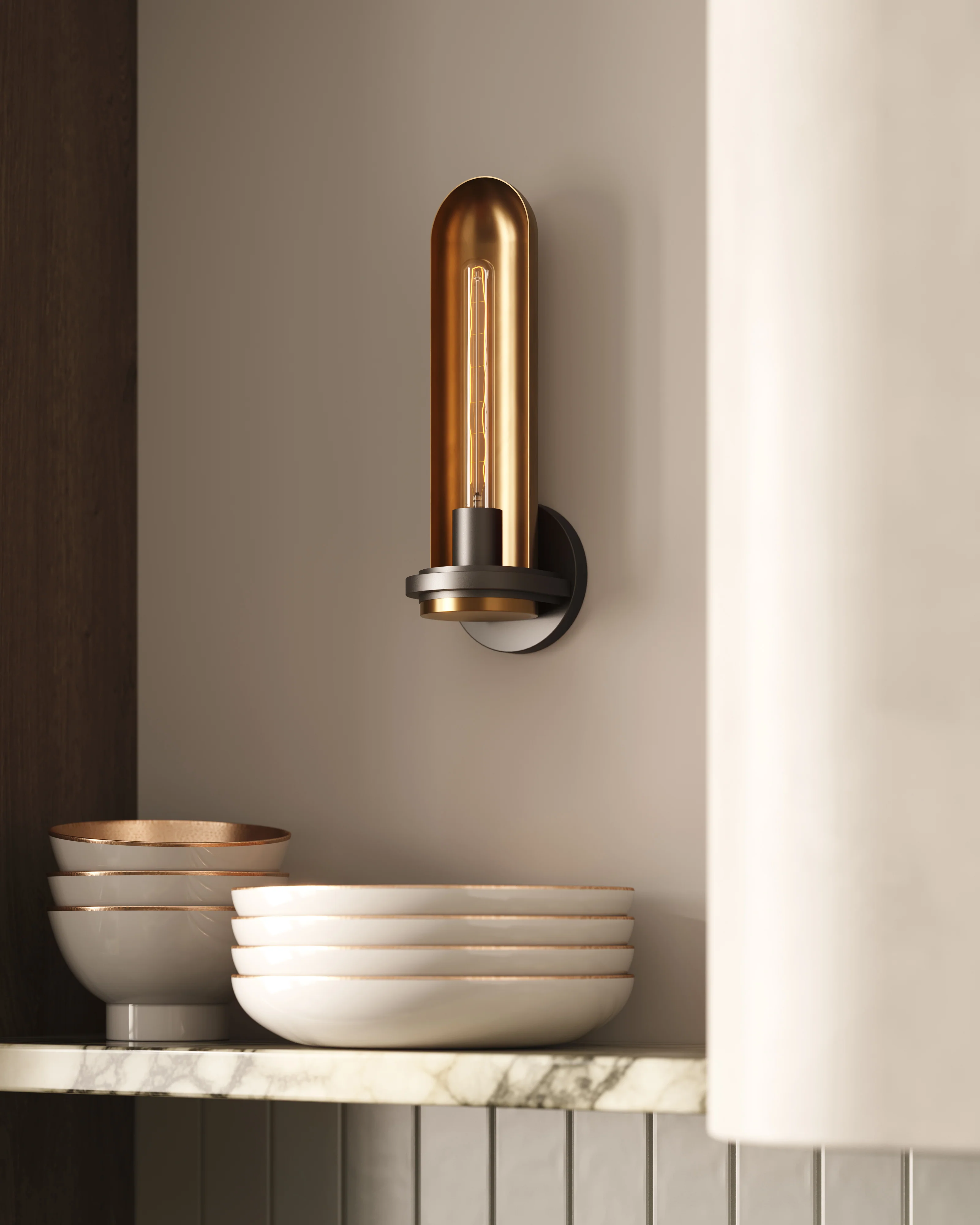 Currie Wall Sconce In Patina Brass - Image 2