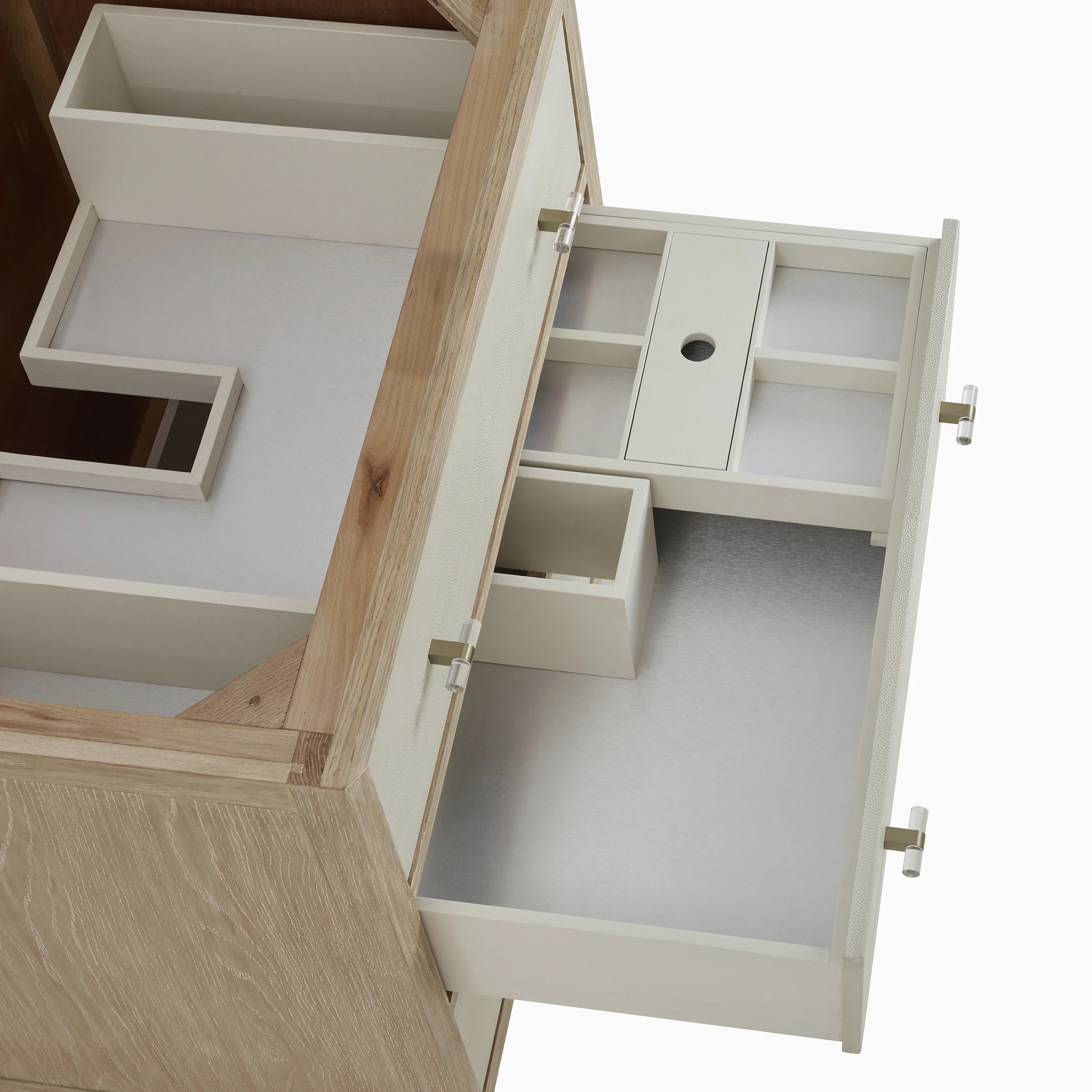 Daisy 36" Single Vanity in Sunwashed Oak with Embossed Shagreen and 3 cm White Zeus Quartz Top - Image 7