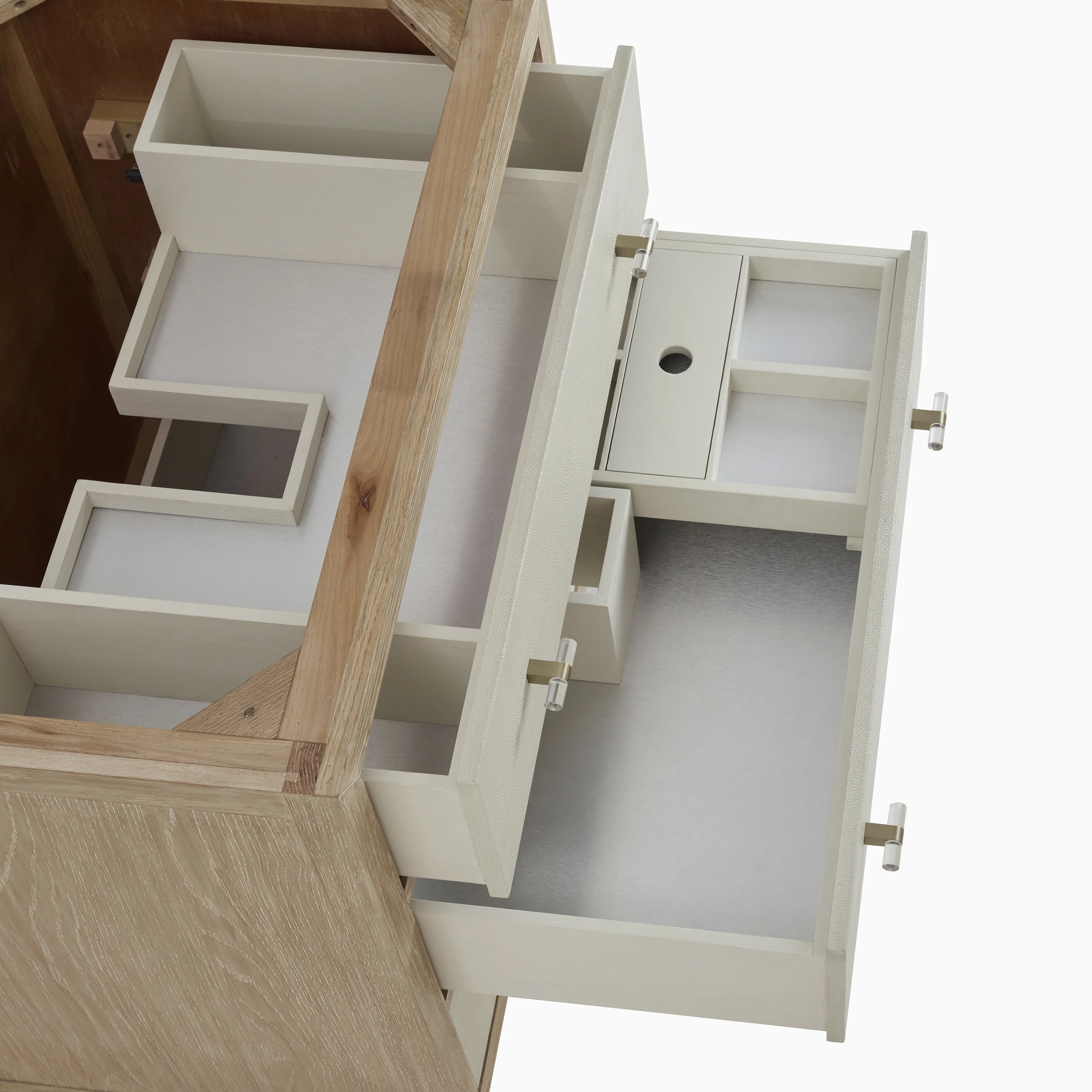 Daisy 36" Single Vanity in Sunwashed Oak with Embossed Shagreen and 3 cm White Zeus Quartz Top - Image 8