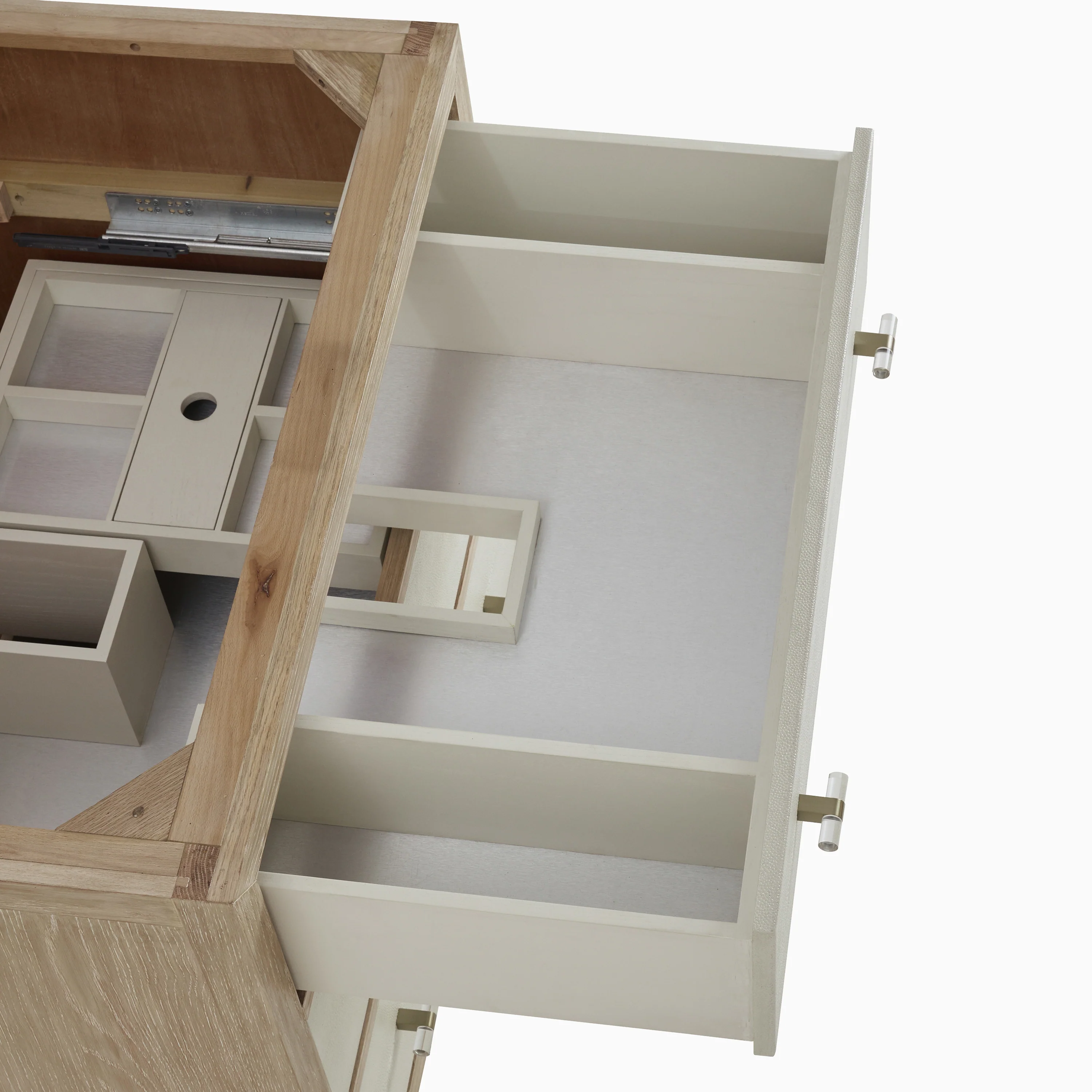 Daisy 36" Single Vanity in Sunwashed Oak with Embossed Shagreen and 3 cm White Zeus Quartz Top - Image 9