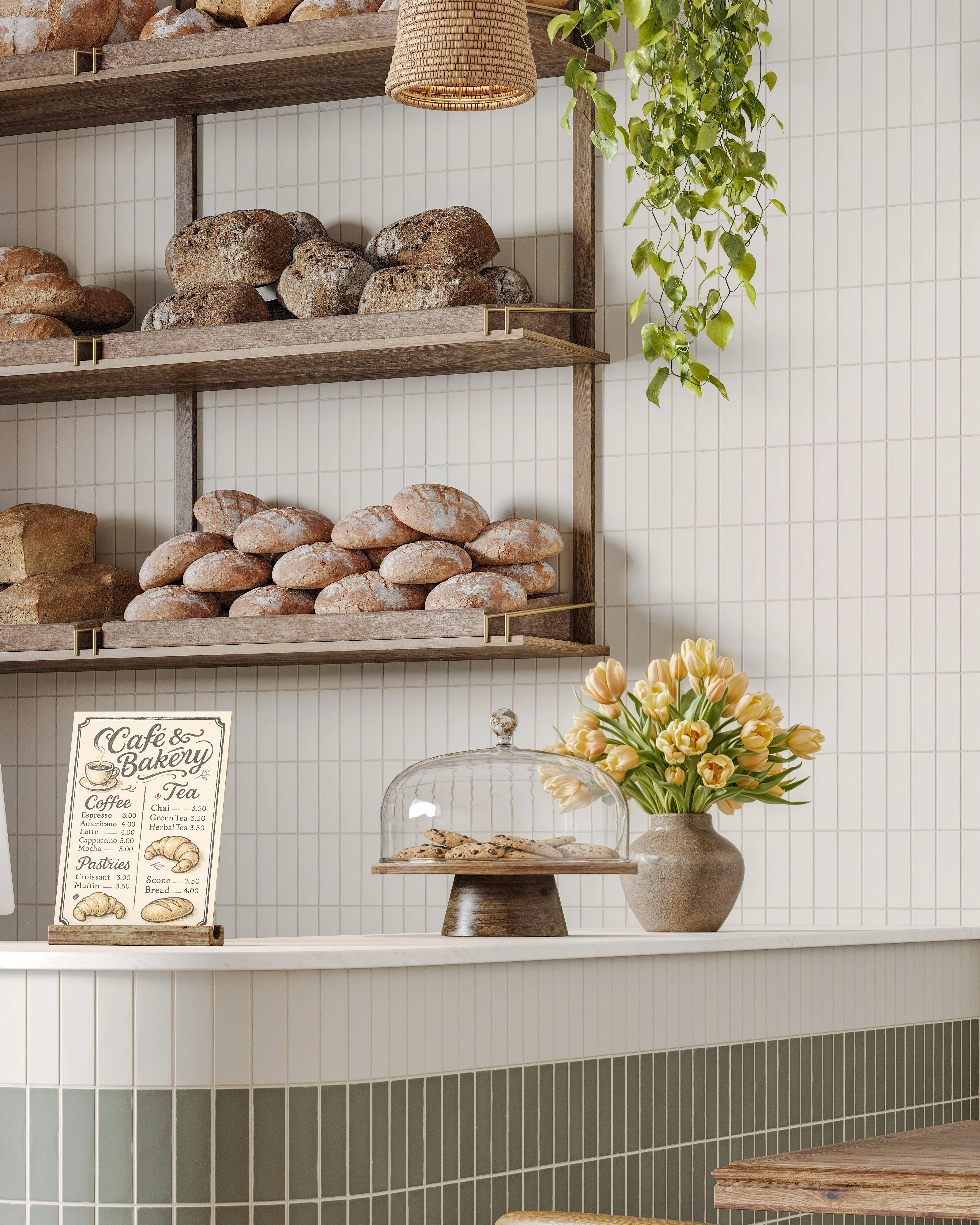 Dani 1.6 x 5 Matte Ceramic Tile in Cream - Image 15