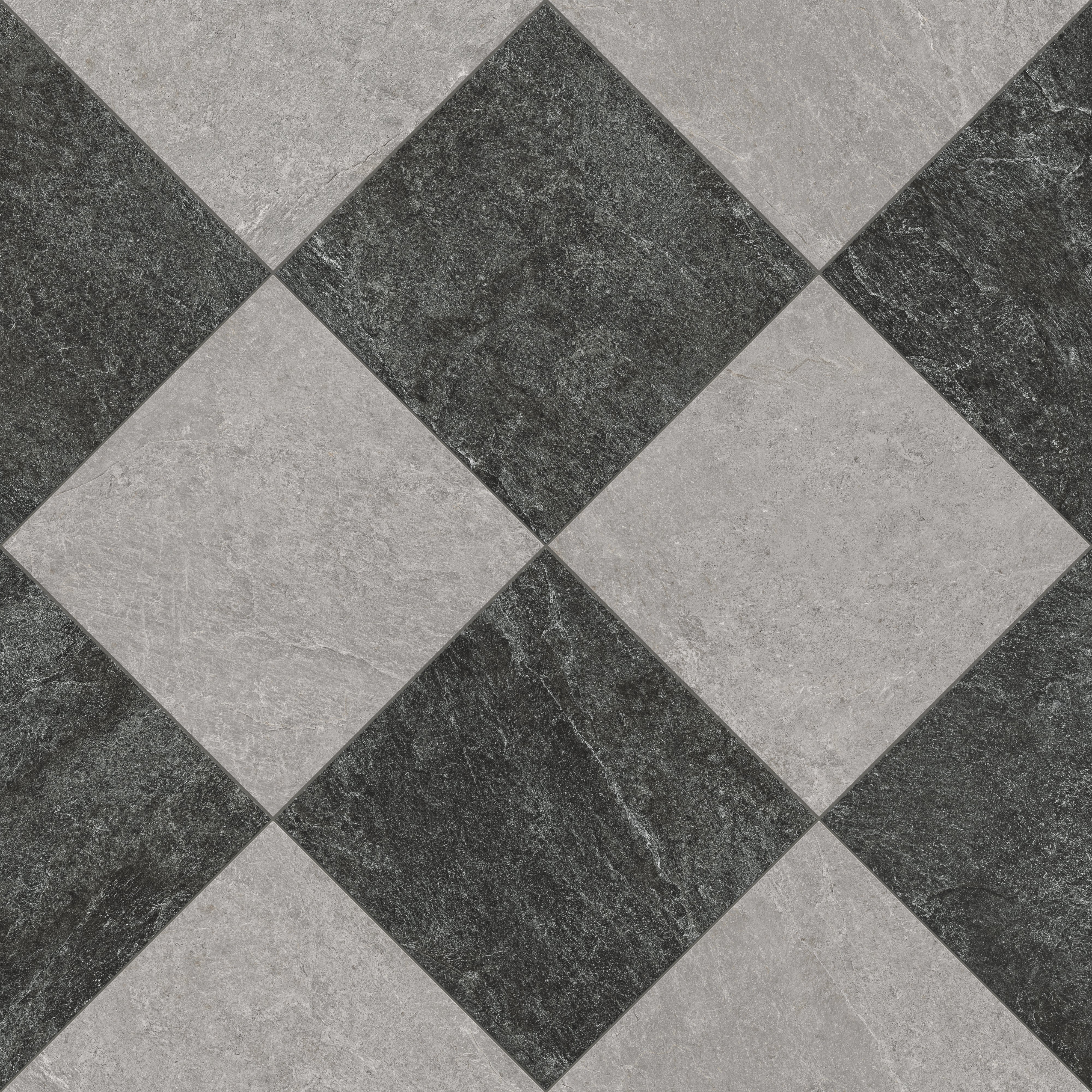 Dawson 24 x 24 Checkerboard Grip 2cm Porcelain Paver Tile in Midnight Slate & Millstone - Image 7