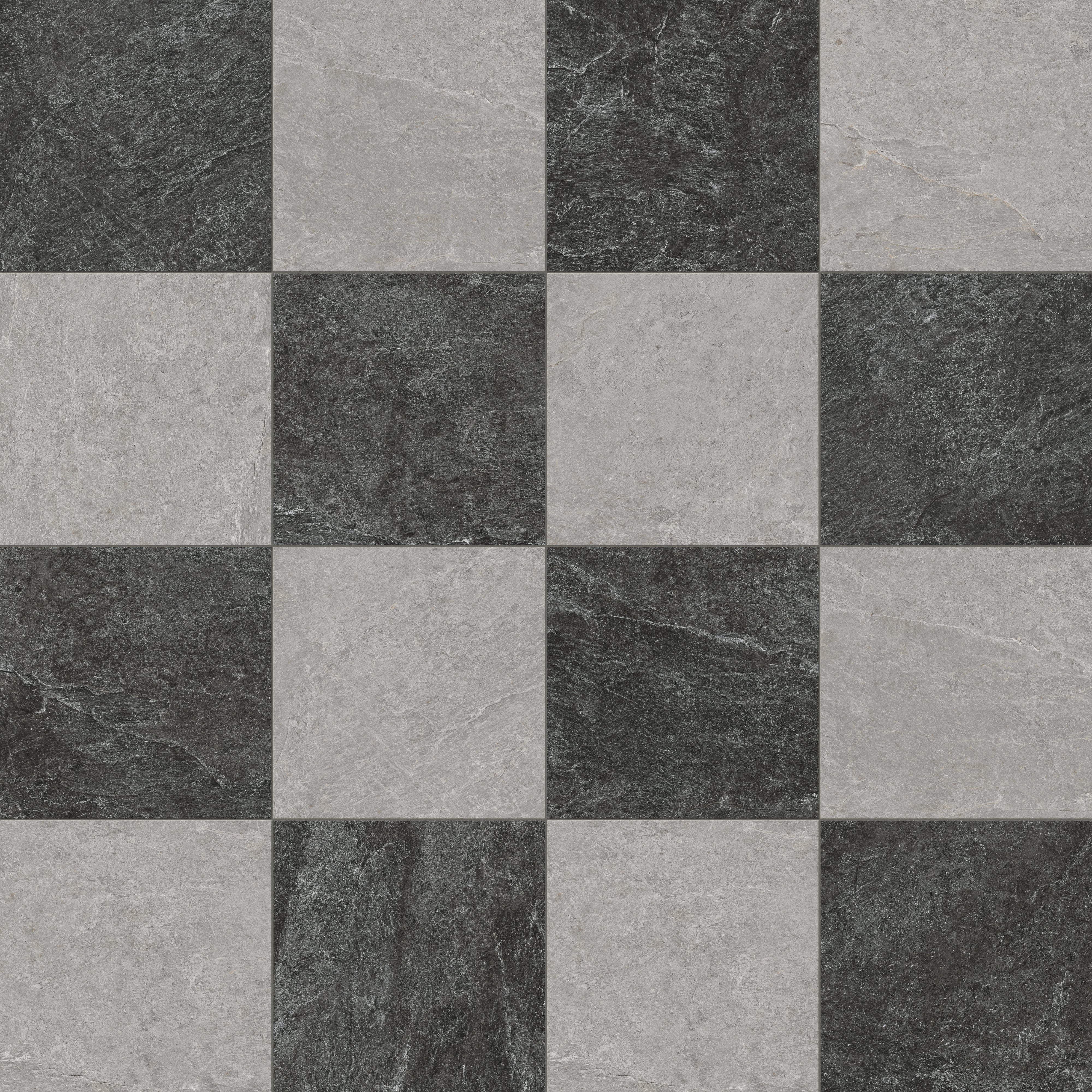 Dawson 24 x 24 Checkerboard Grip 2cm Porcelain Paver Tile in Midnight Slate & Millstone - Image 8