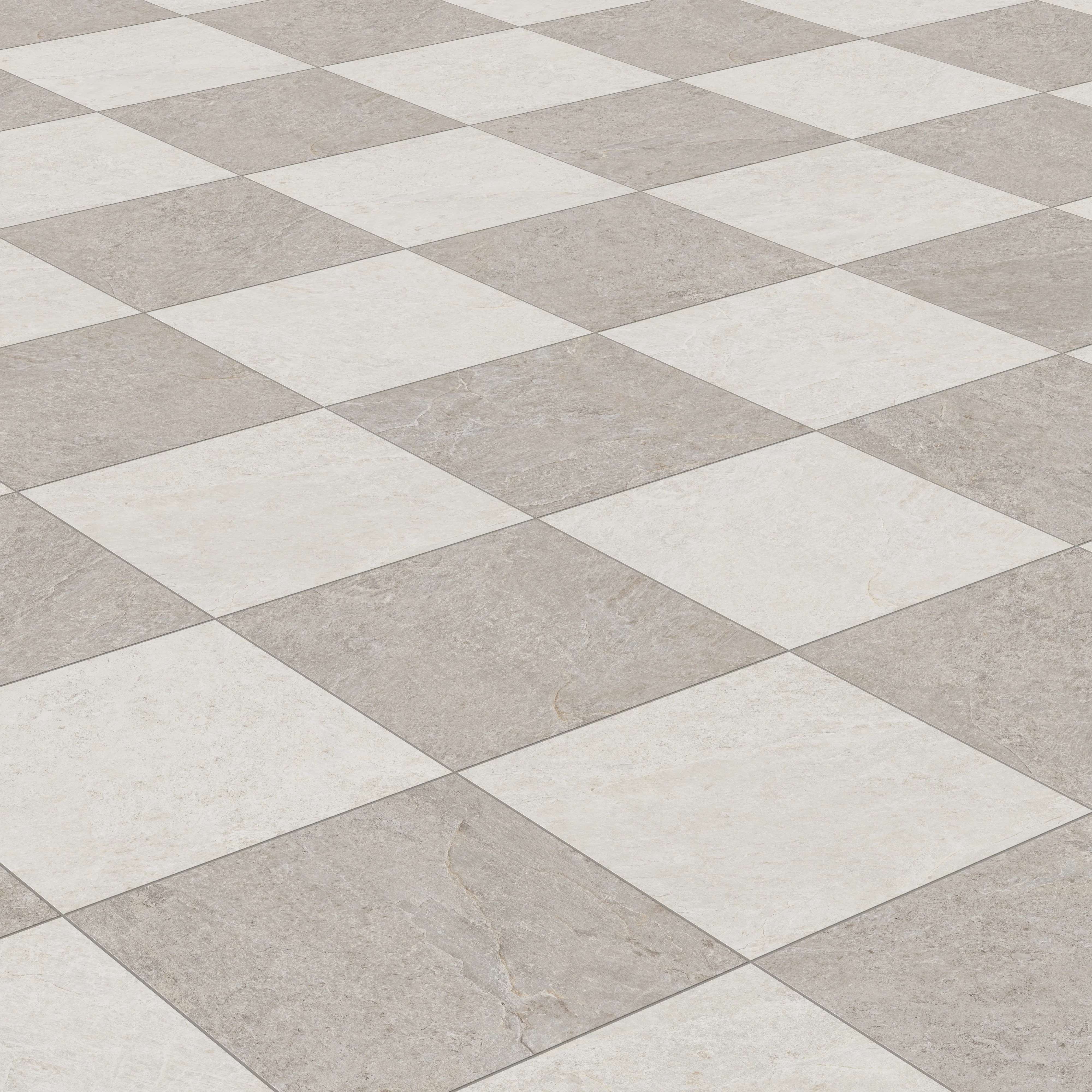 Dawson 24 x 24 Checkerboard Grip 2cm Porcelain Paver Tile in Pewter & Alabaster - Image 7