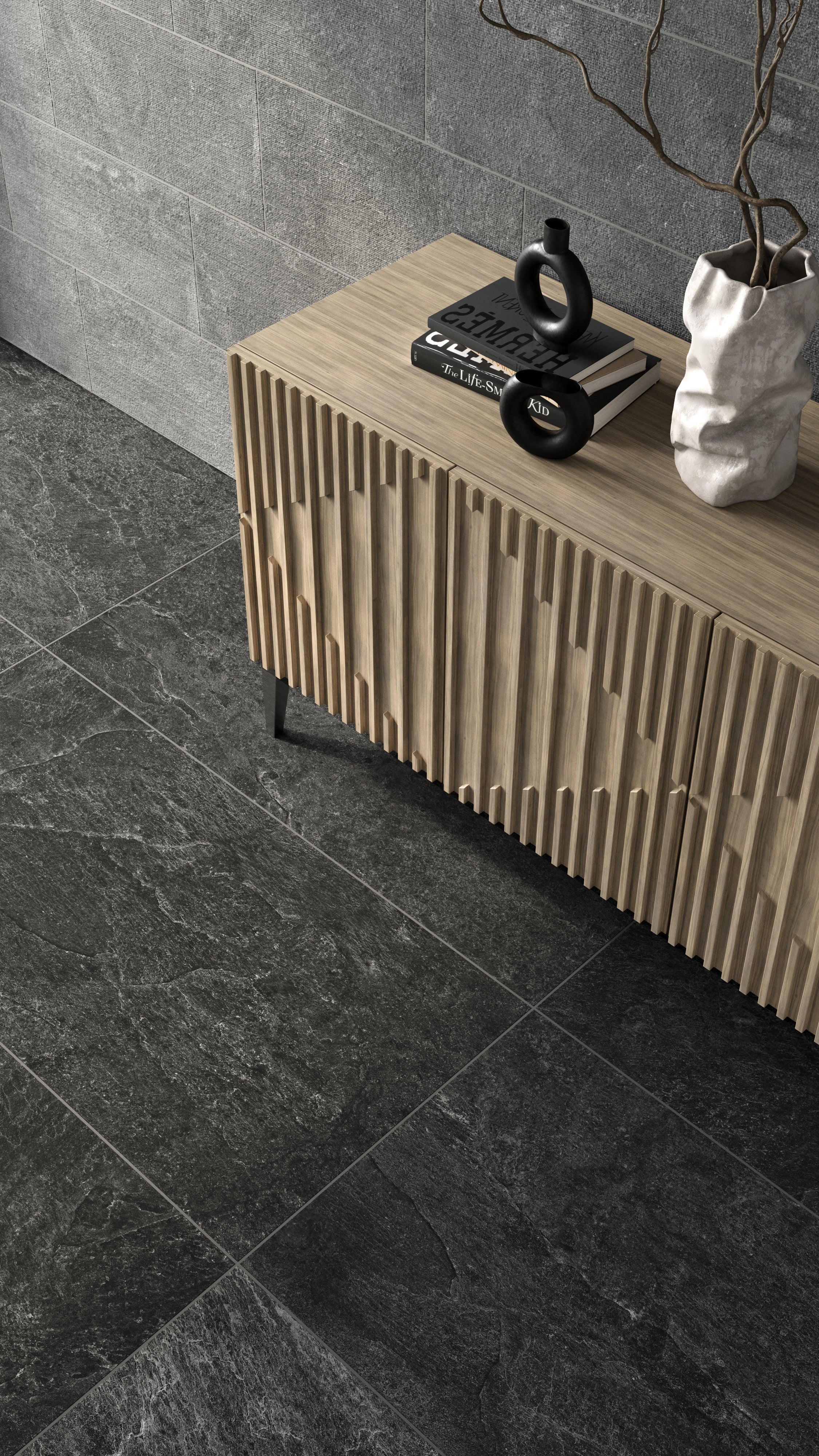 Dawson 24 x 48 Matte Porcelain Tile in Charcoal - Image 2