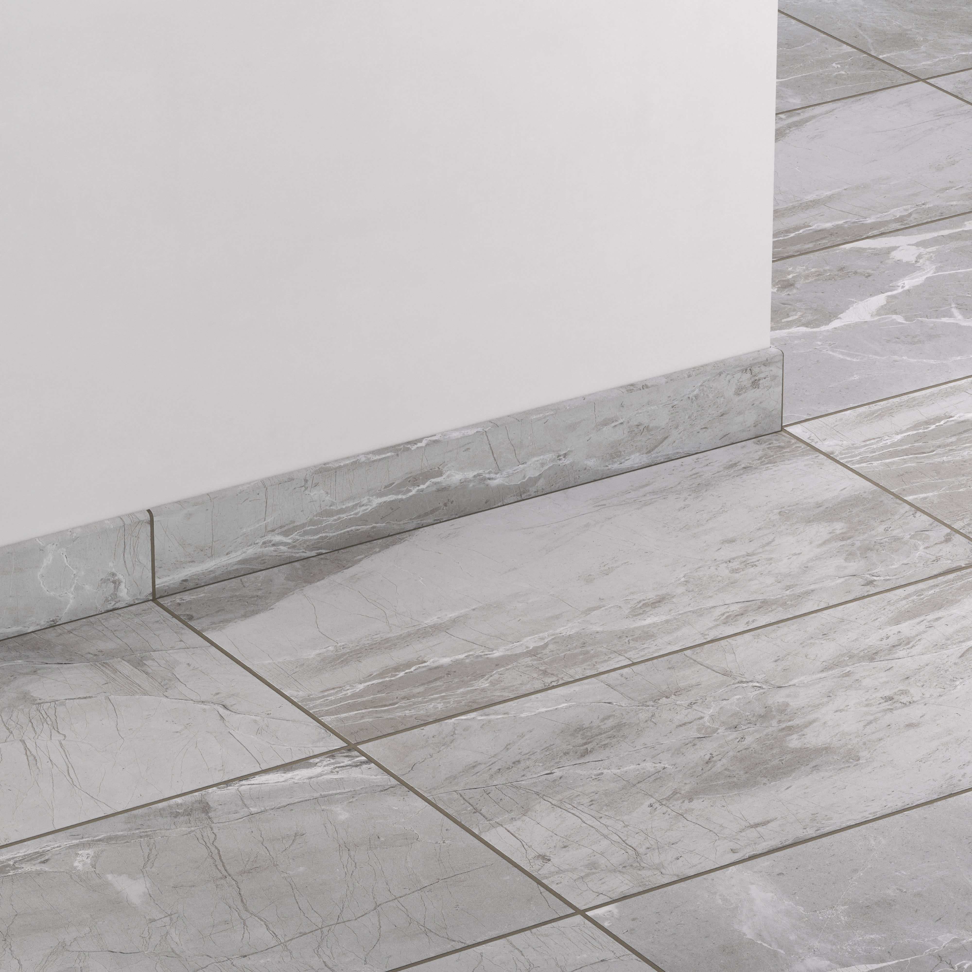 Declan 3 x 24 Matte Porcelain Bullnose Tile in Grey - Image 3