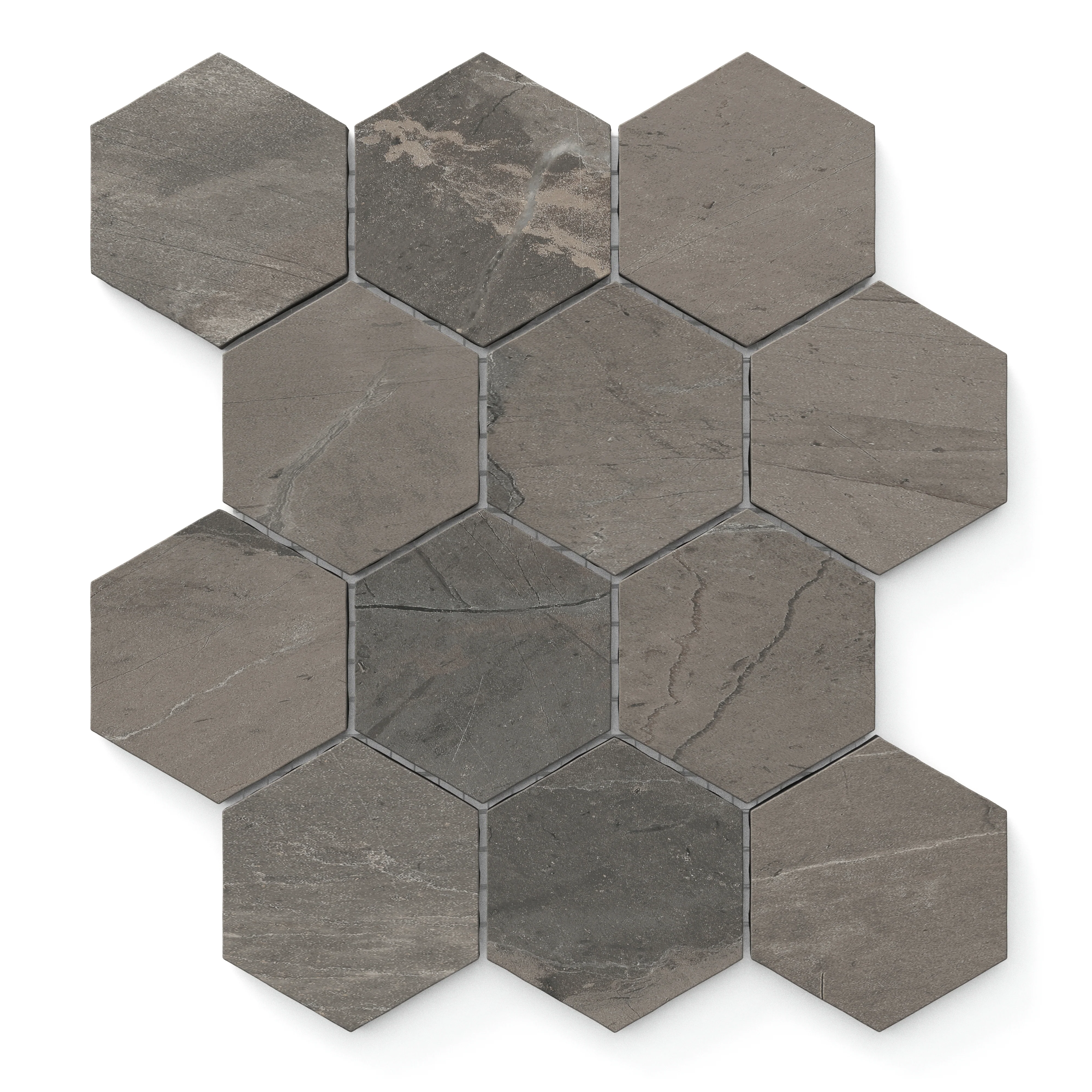 Declan 3 x 3 Matte Porcelain Hexagon Mosaic Tile in Brown