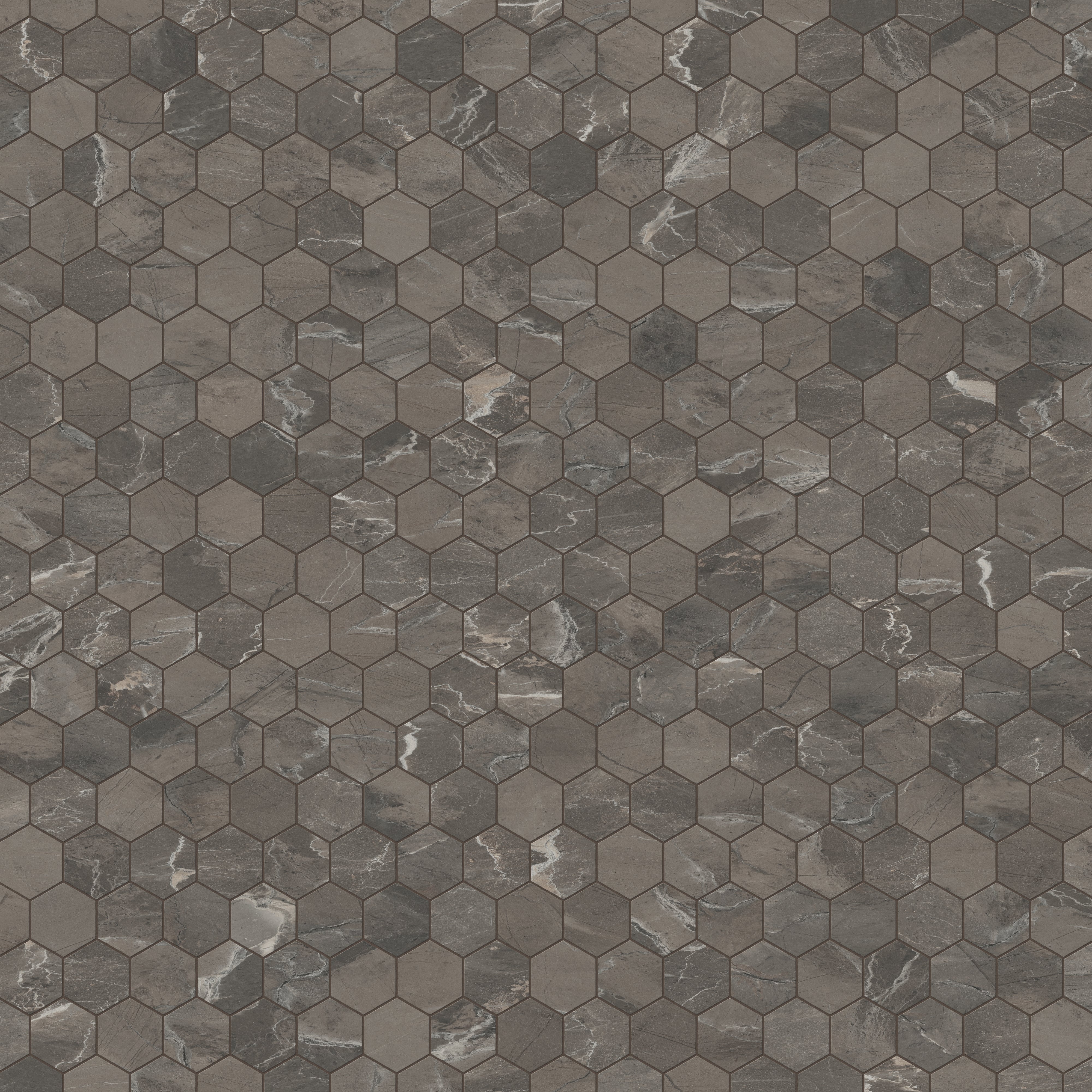 Declan 3 x 3 Matte Porcelain Hexagon Mosaic Tile in Brown - Image 4