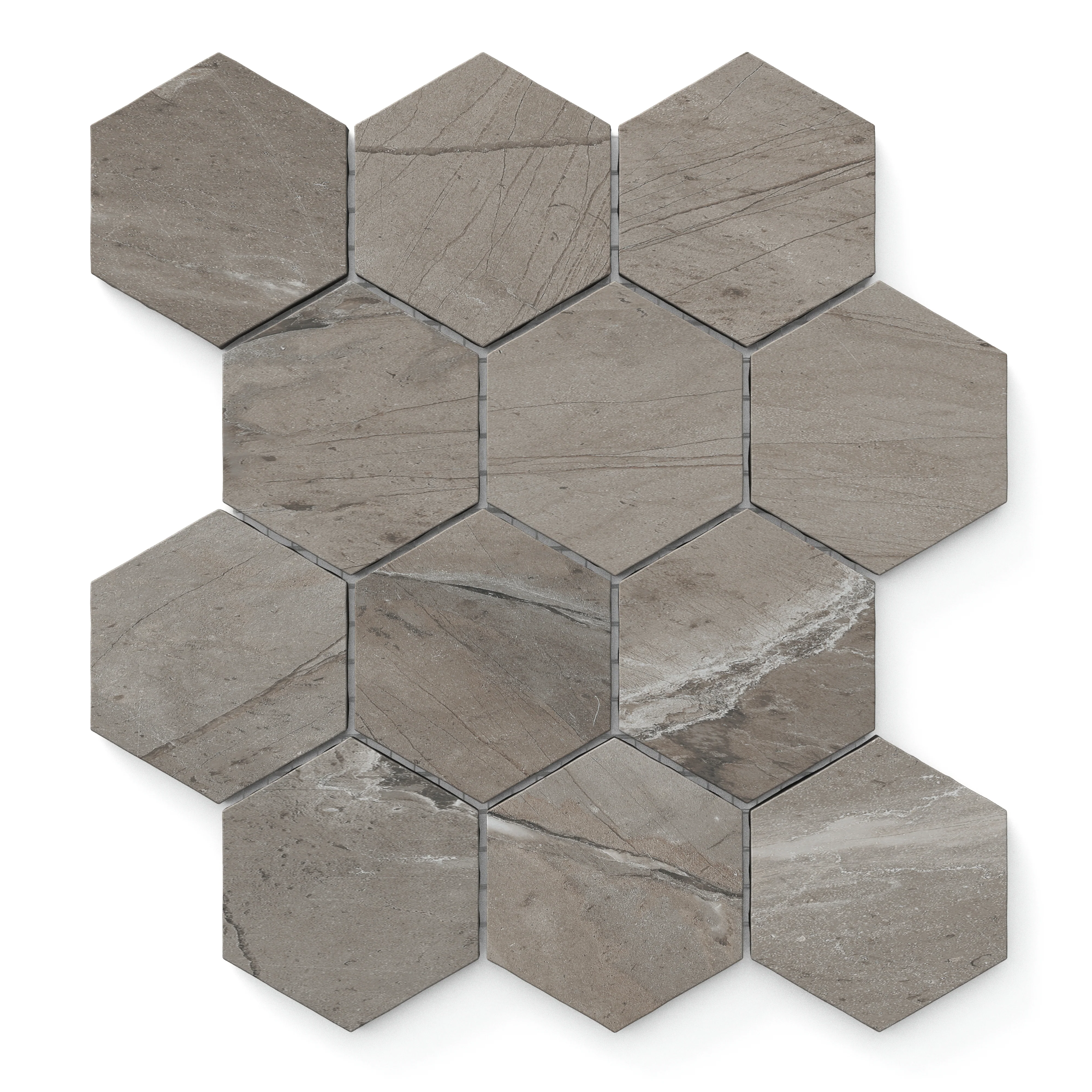 Declan 3 x 3 Matte Porcelain Hexagon Mosaic Tile in Mink