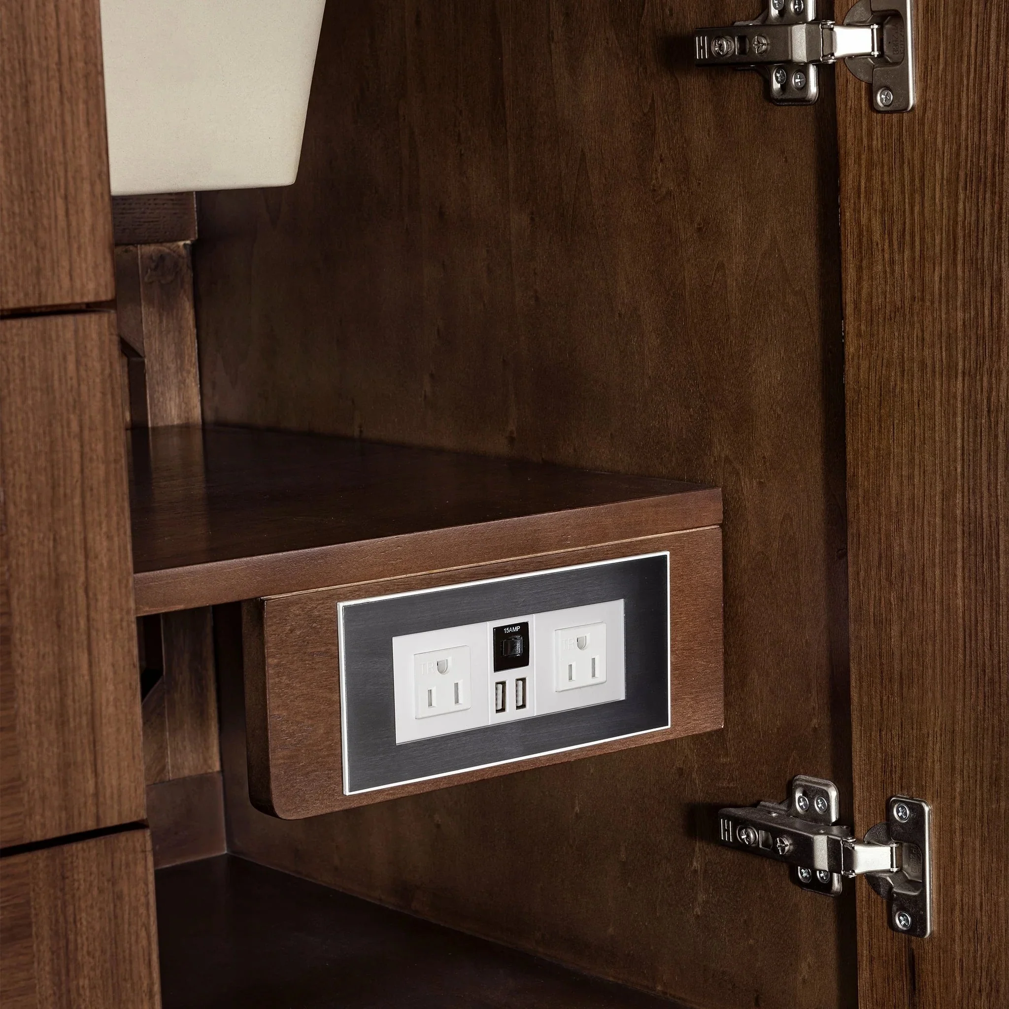 Demi 60" Single Vanity in Mid-Century Walnut with 3 cm White Zeus Quartz Top - Image 7