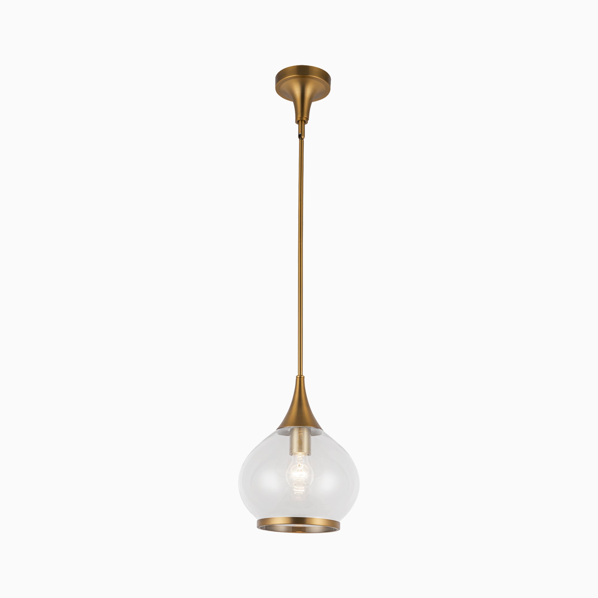 Eleanor 10" 1 Light Pendant in Aged Gold/Clear Glass - Image 2