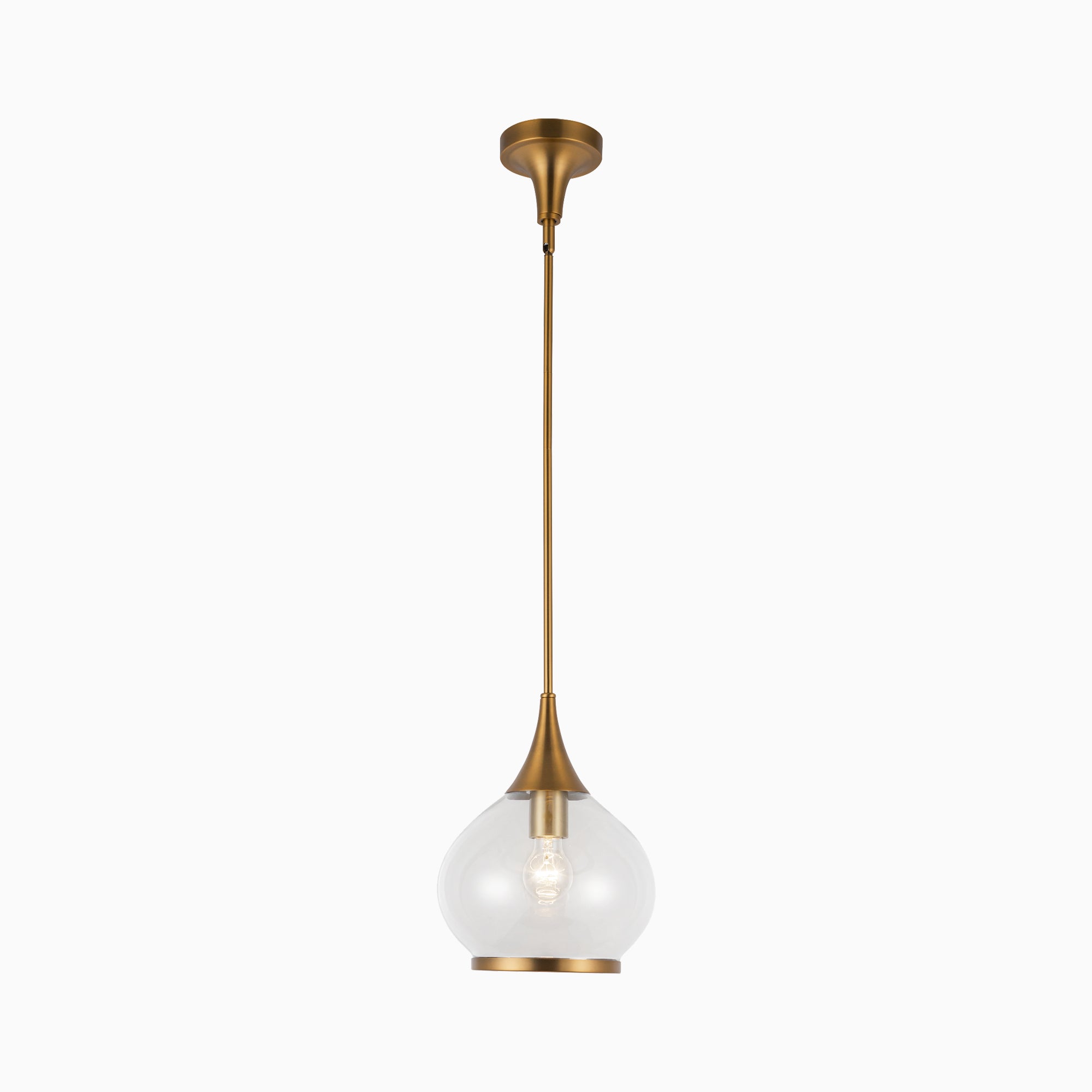 Eleanor 10" 1 Light Pendant in Aged Gold/Clear Glass - Image 3