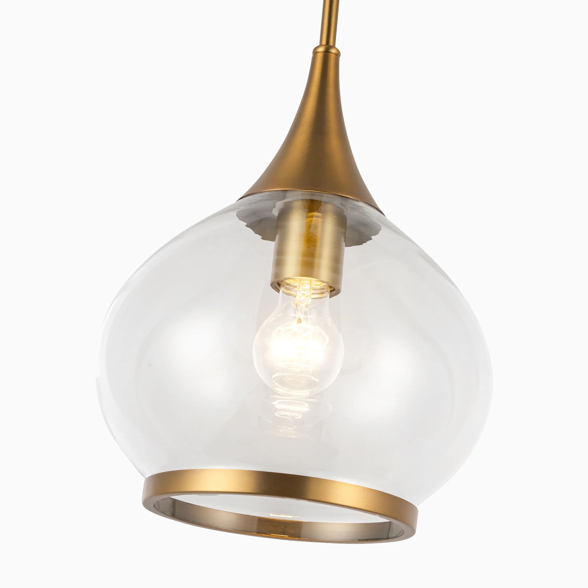 Eleanor 10" 1 Light Pendant in Aged Gold/Clear Glass - Image 4