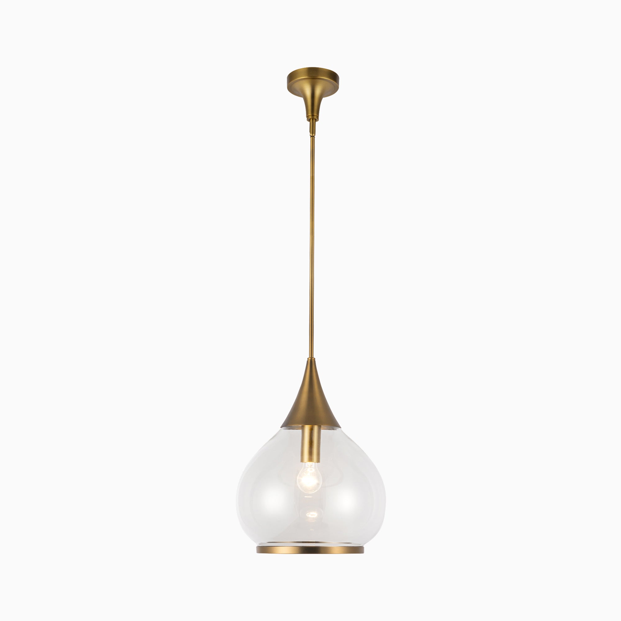 Eleanor 14" 1 Light Pendant in Aged Gold/Clear Glass - Image 3