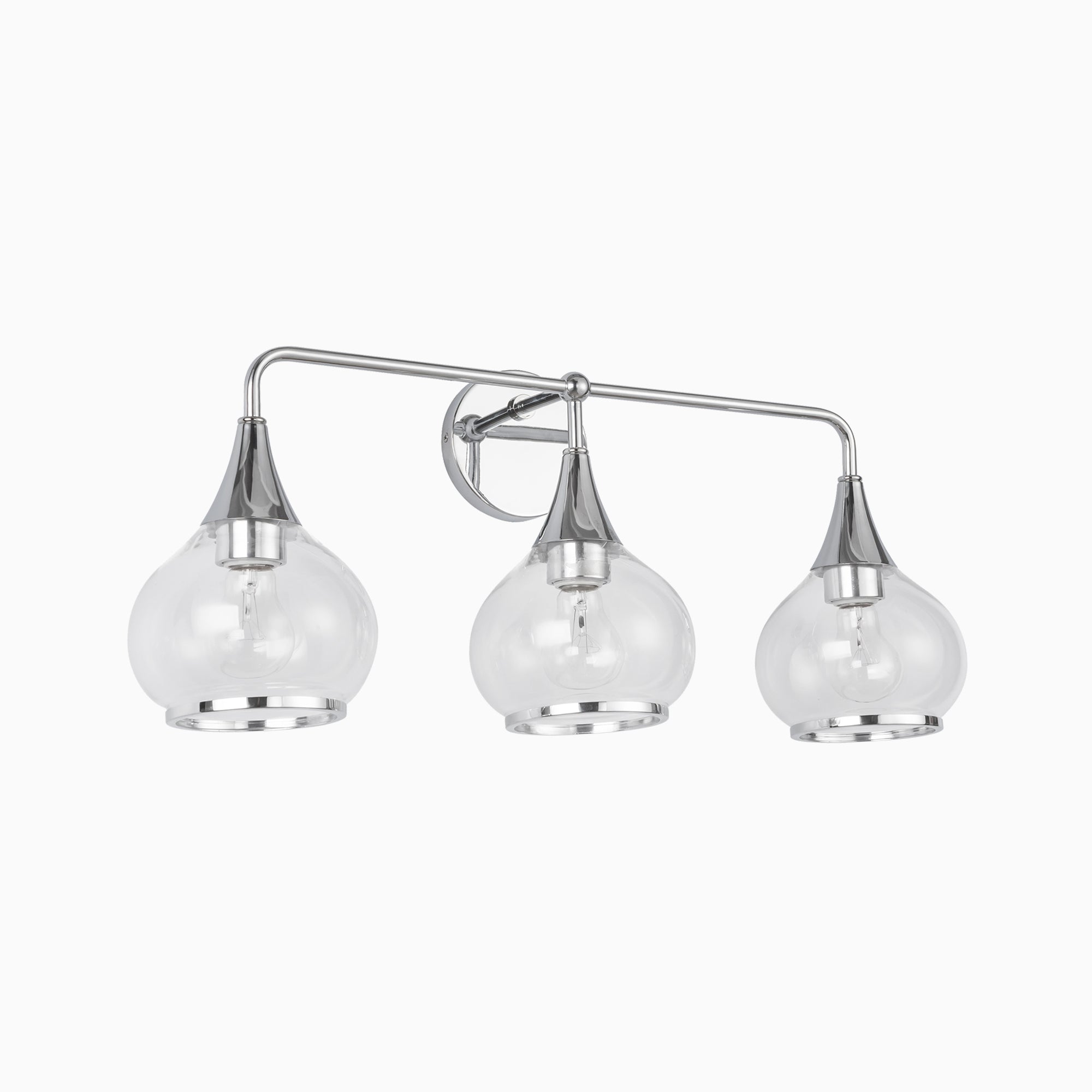 Eleanor 26" 3 Lights Vanity Light in Chrome/Clear Glass