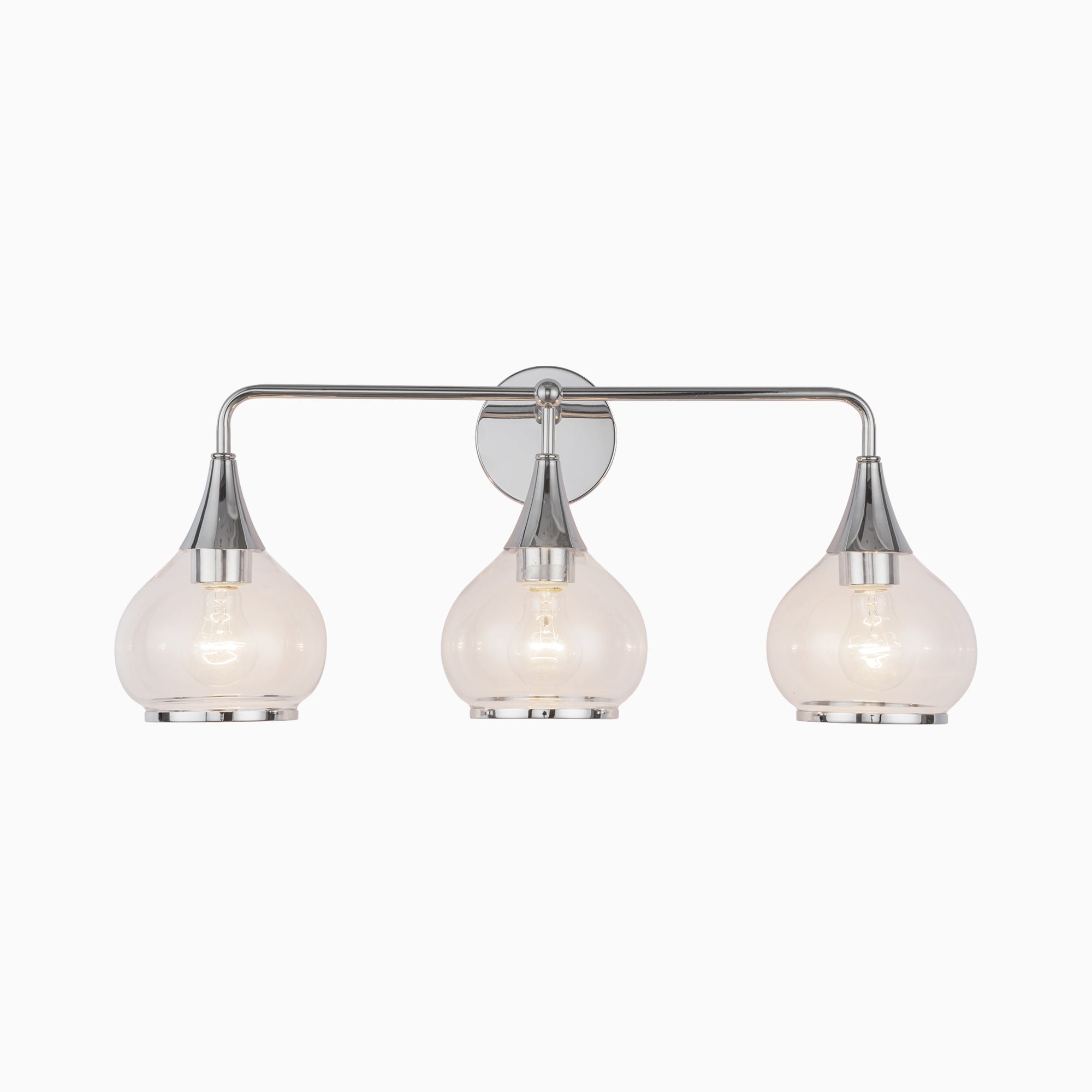Eleanor 26" 3 Lights Vanity Light in Chrome/Clear Glass - Image 3