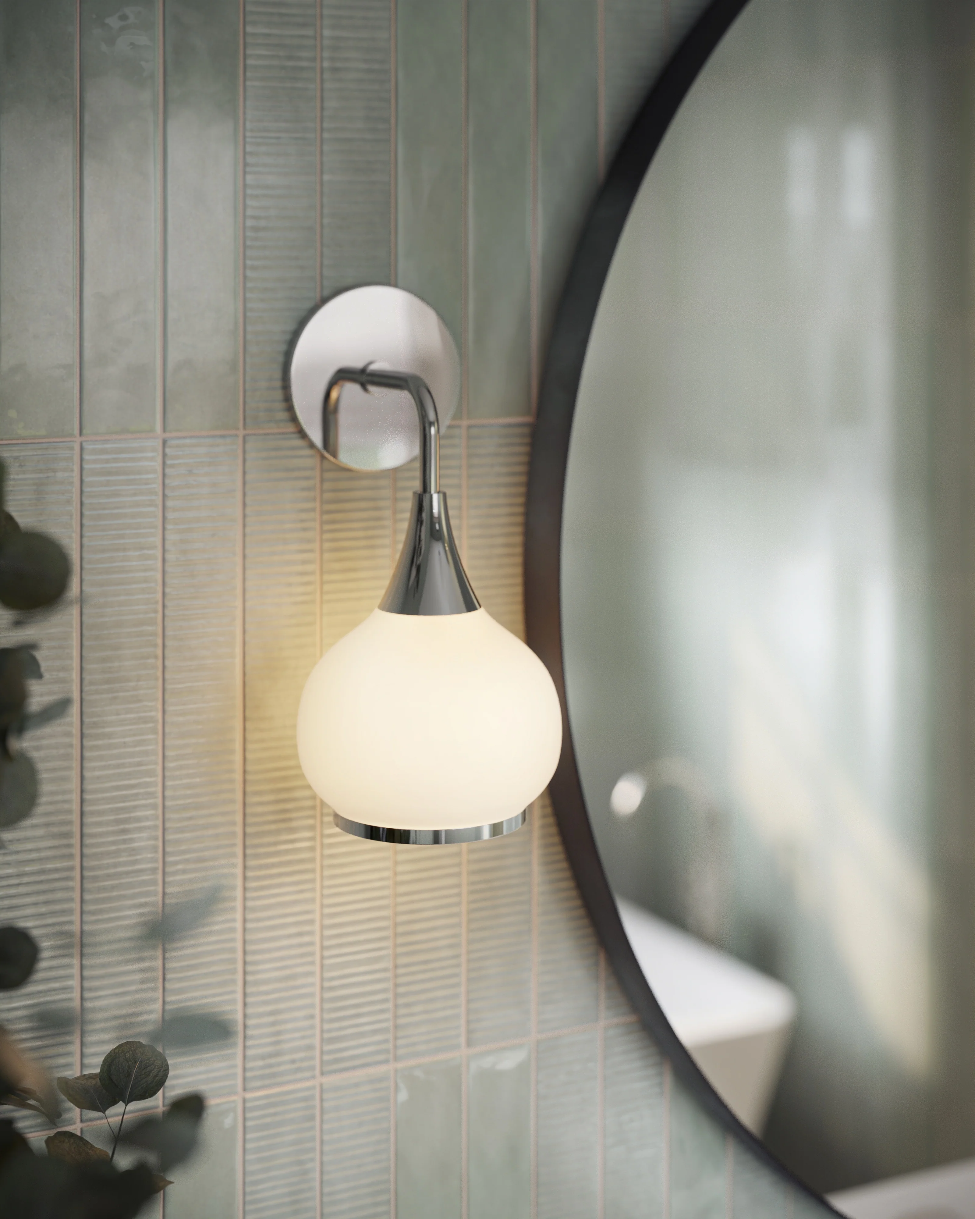 Eleanor 6" 1 Light Wall/Vanity Light in Chrome/Opal Matte Glass - Image 2