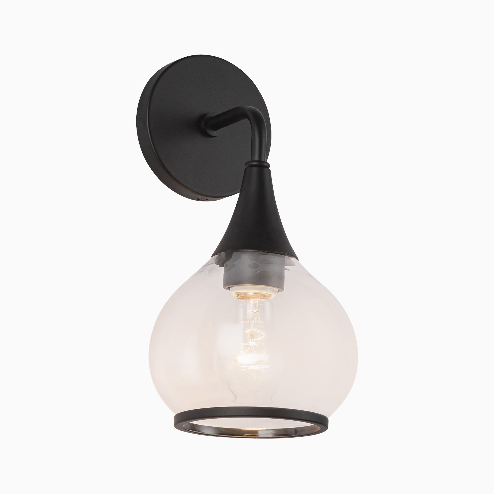 Eleanor 6" 1 Light Wall/Vanity Light in Clear Glass/Matte Black - Image 2