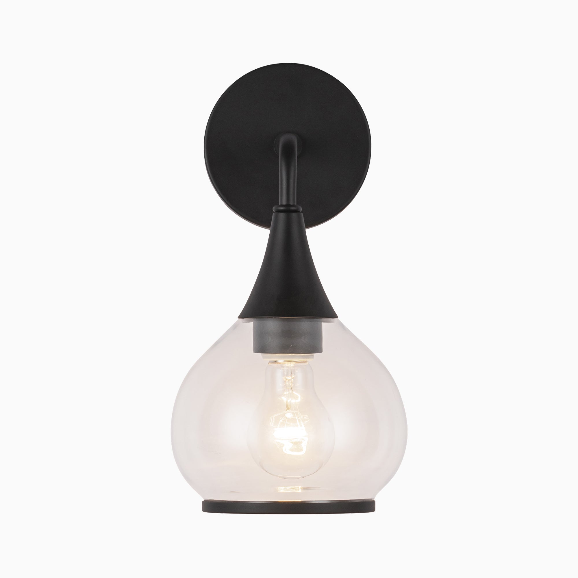 Eleanor 6" 1 Light Wall/Vanity Light in Clear Glass/Matte Black - Image 3