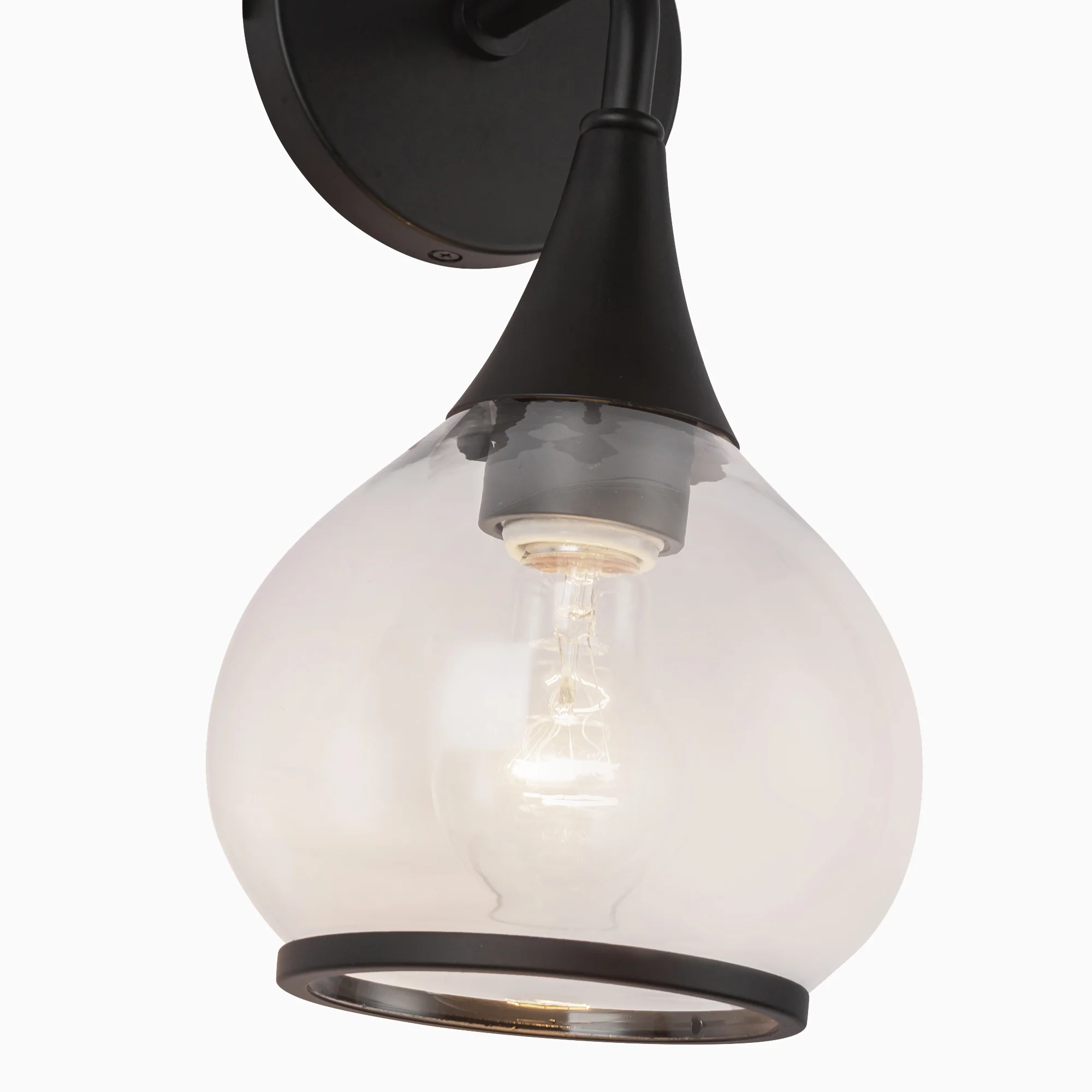 Eleanor 6" 1 Light Wall/Vanity Light in Clear Glass/Matte Black - Image 4