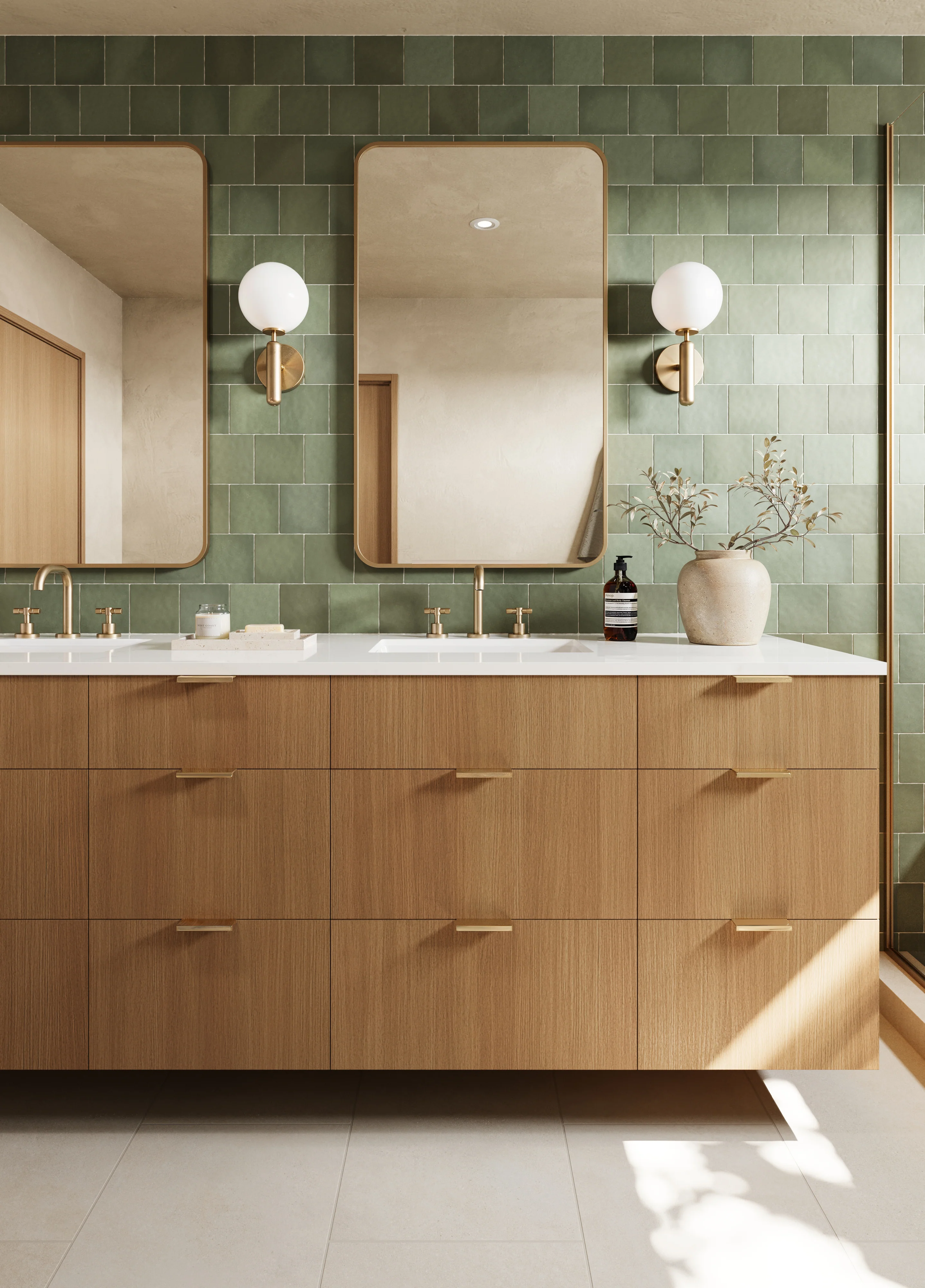 Ellie 5 x 5 Matte Ceramic Tile in Moss - Image 10