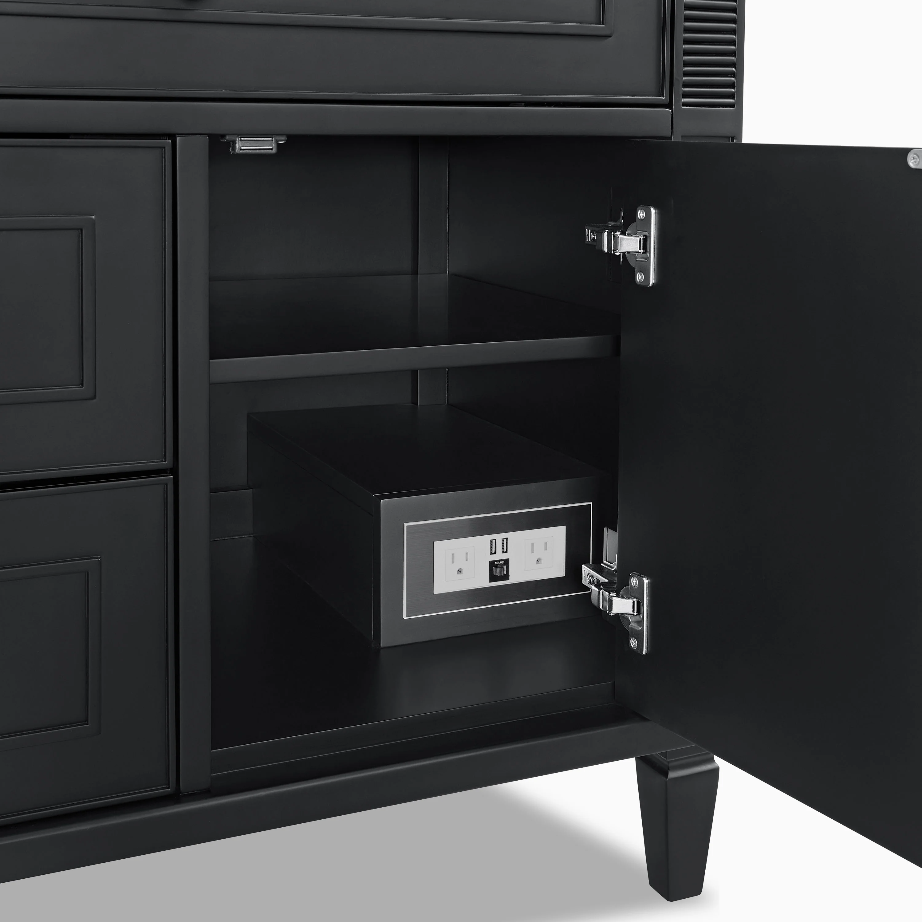 Elodie 36" Single Vanity in Black Onyx with 3 cm White Zeus Quartz Top - Image 6