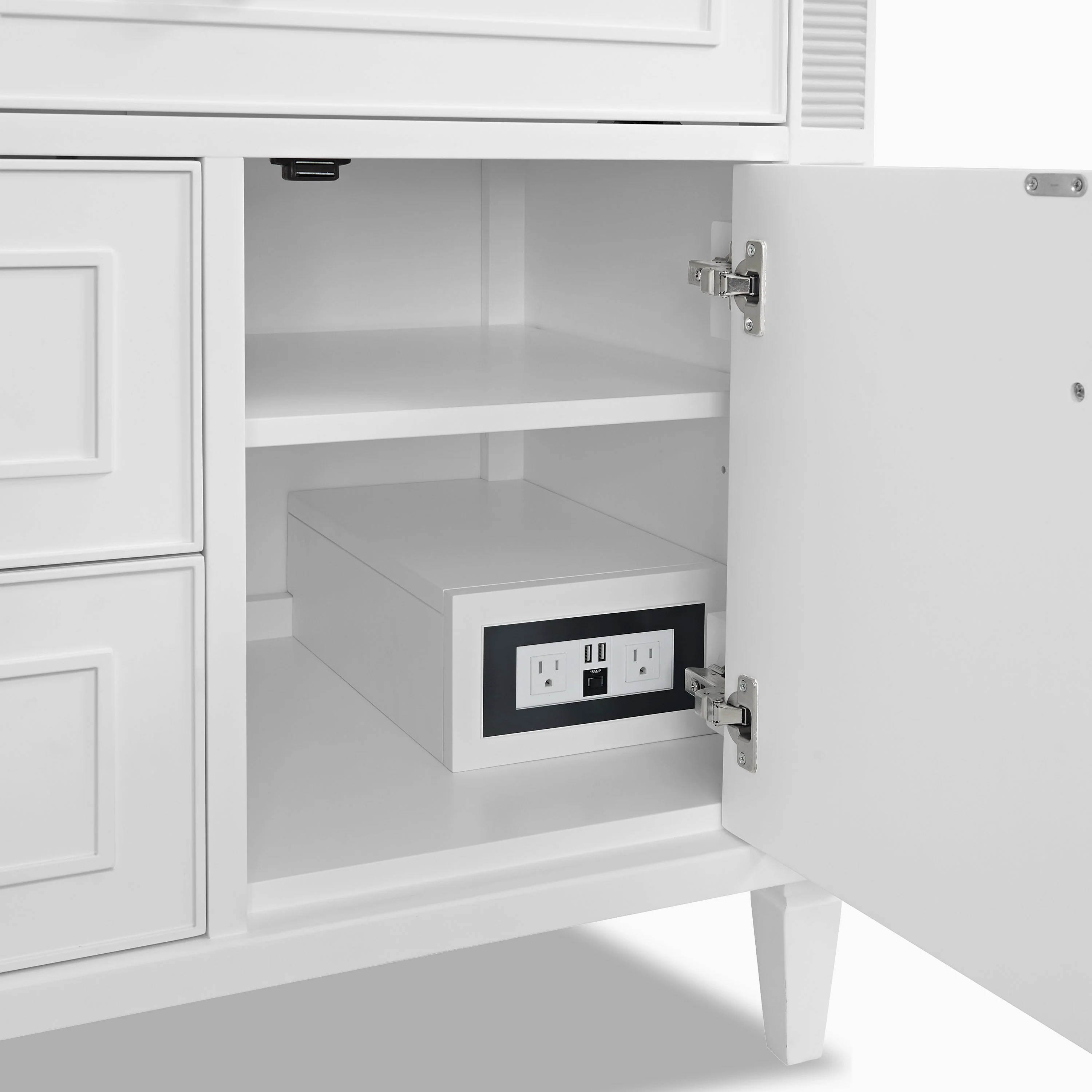 Elodie 36" Single Vanity in Bright White with 3 cm White Zeus Quartz Top - Image 6