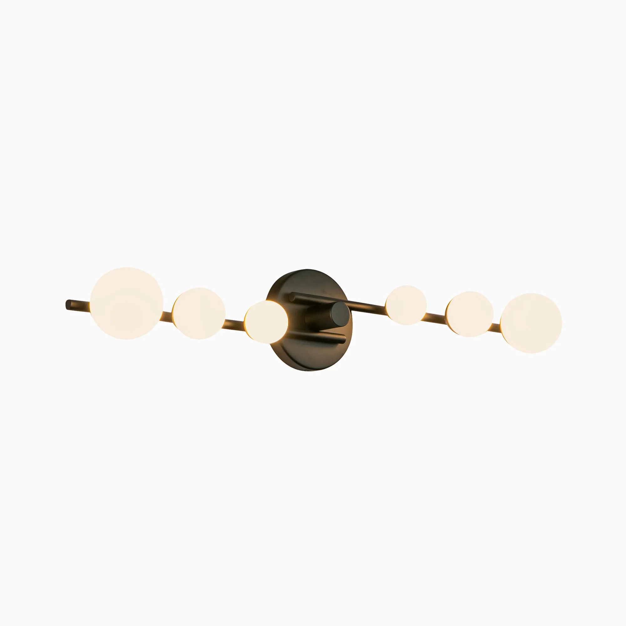 Emmery 29" LED Vanity Light in Black/Opal Glass