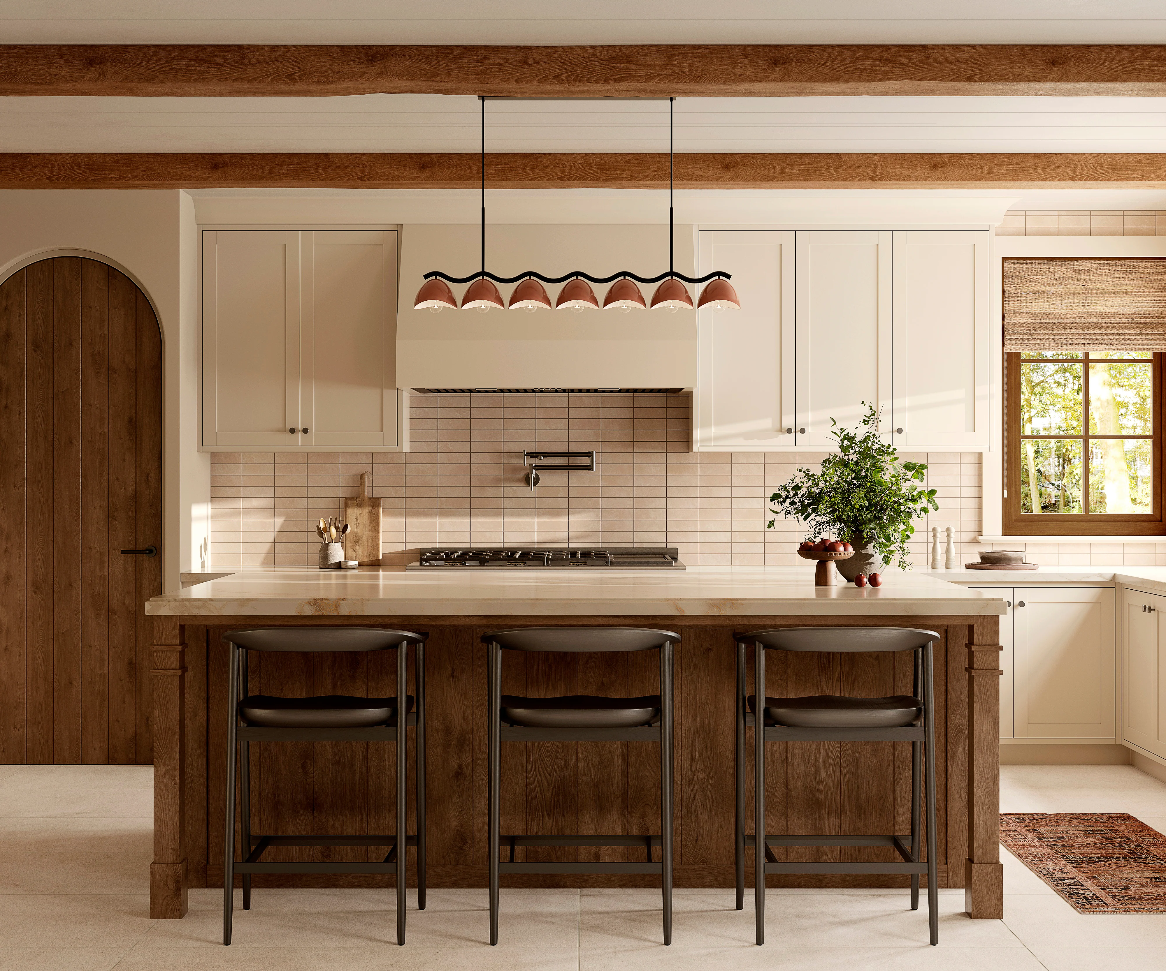 Erza 42" Socket Linear Pendant in Black/Burgundy - Image 7