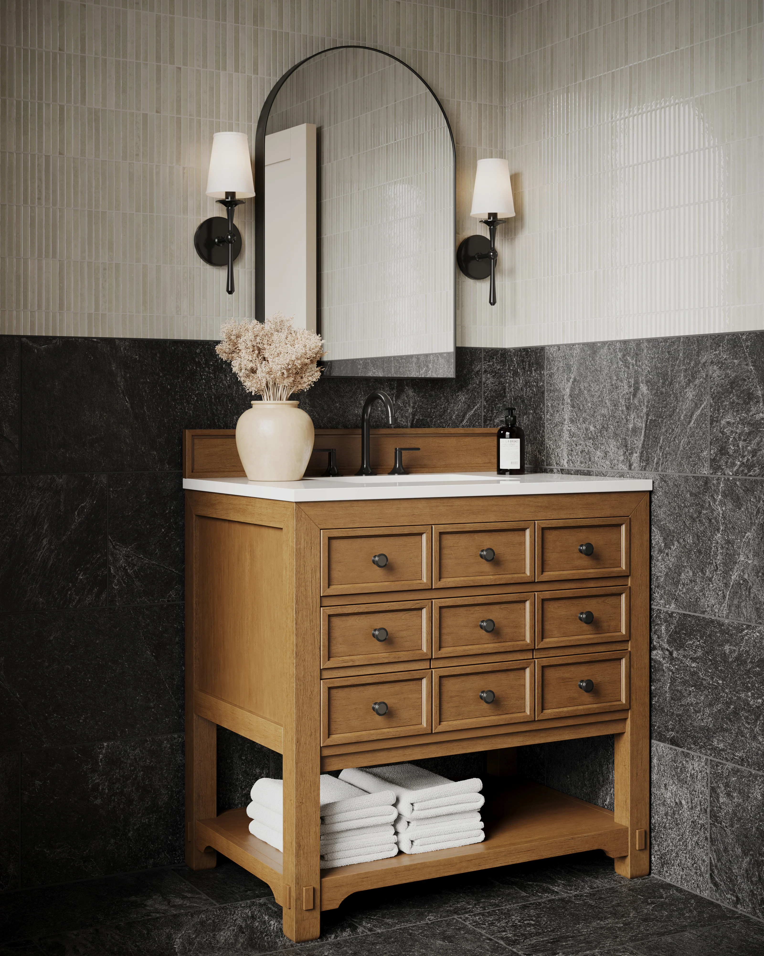 Esmeralda Small Mirror in Iron Matte Black - Image 16