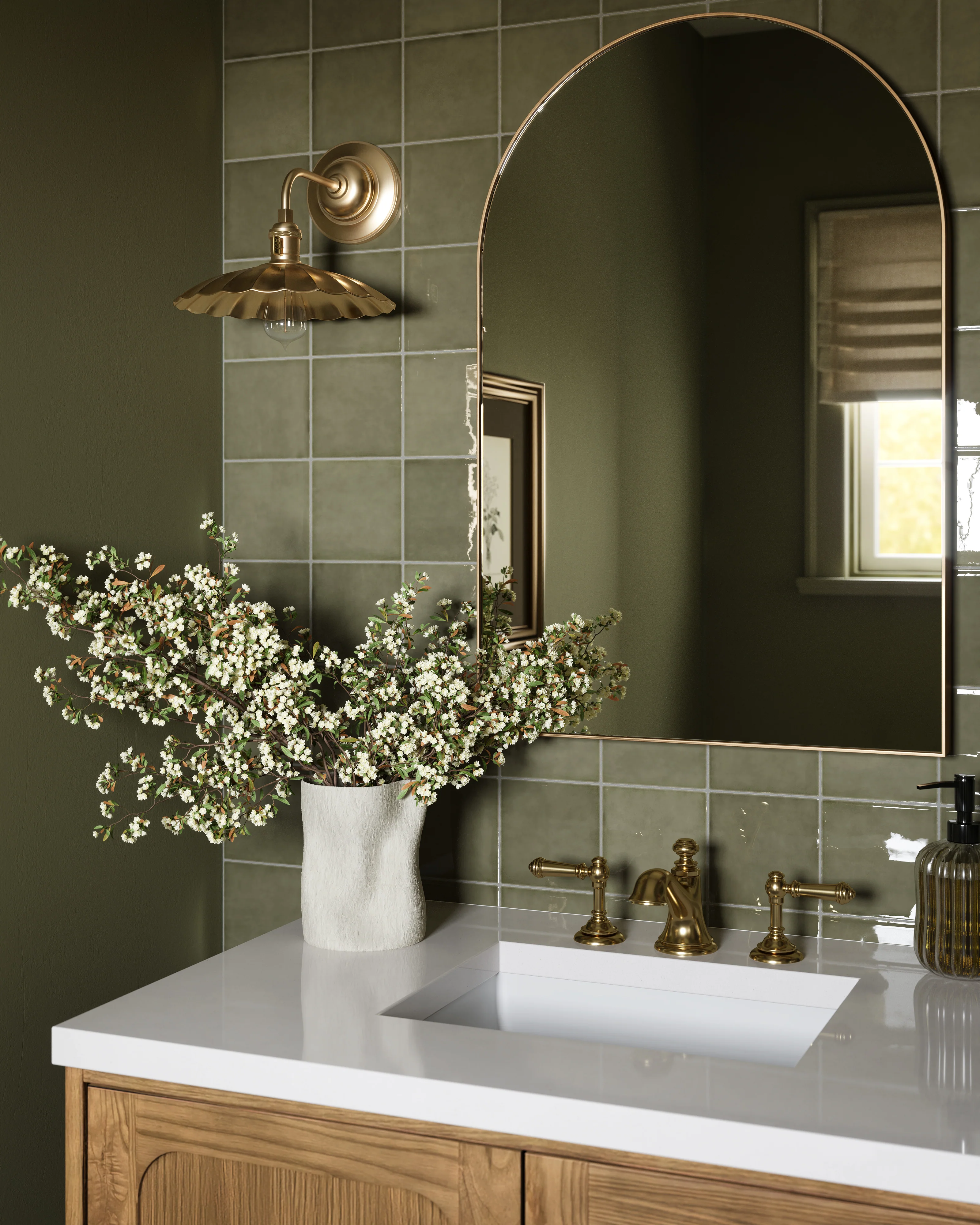 Mikayla 5 x 5 Glossy Ceramic Tile in Olive - Image 16