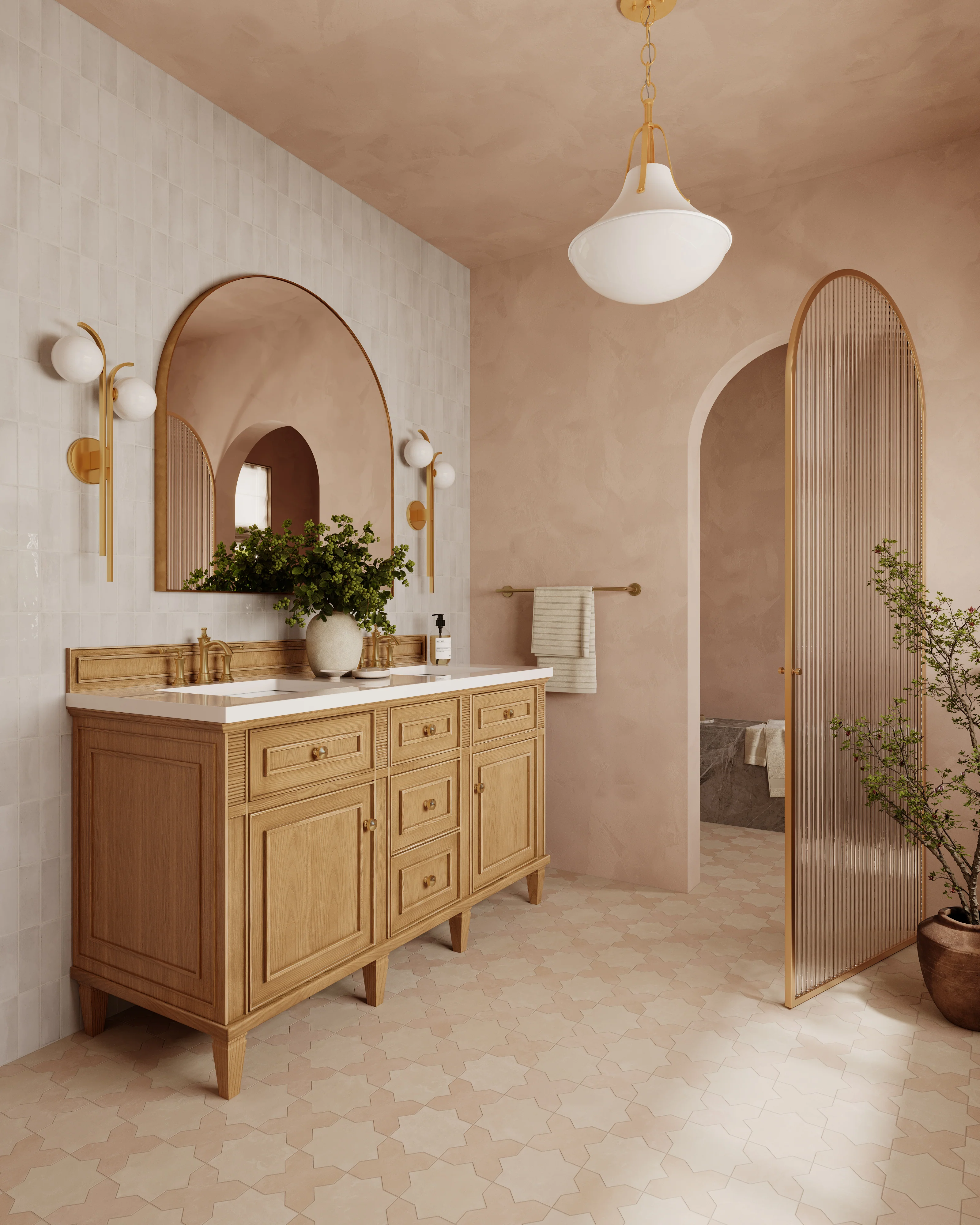 Esmeralda Wide Mirror in Polished Brass - Image 16