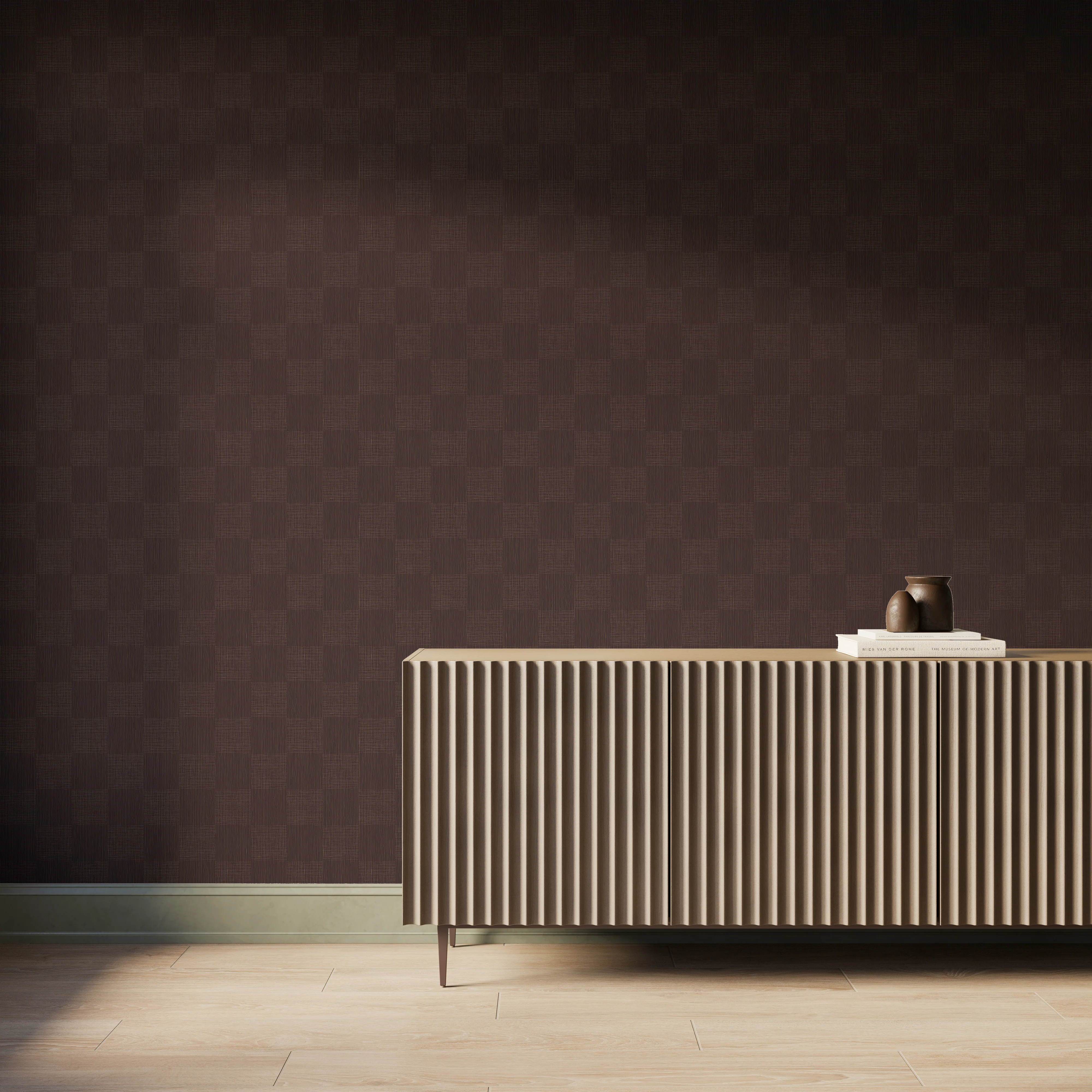 Essex Wallpaper in Black/Tan I, 52" x 132" - Image 2