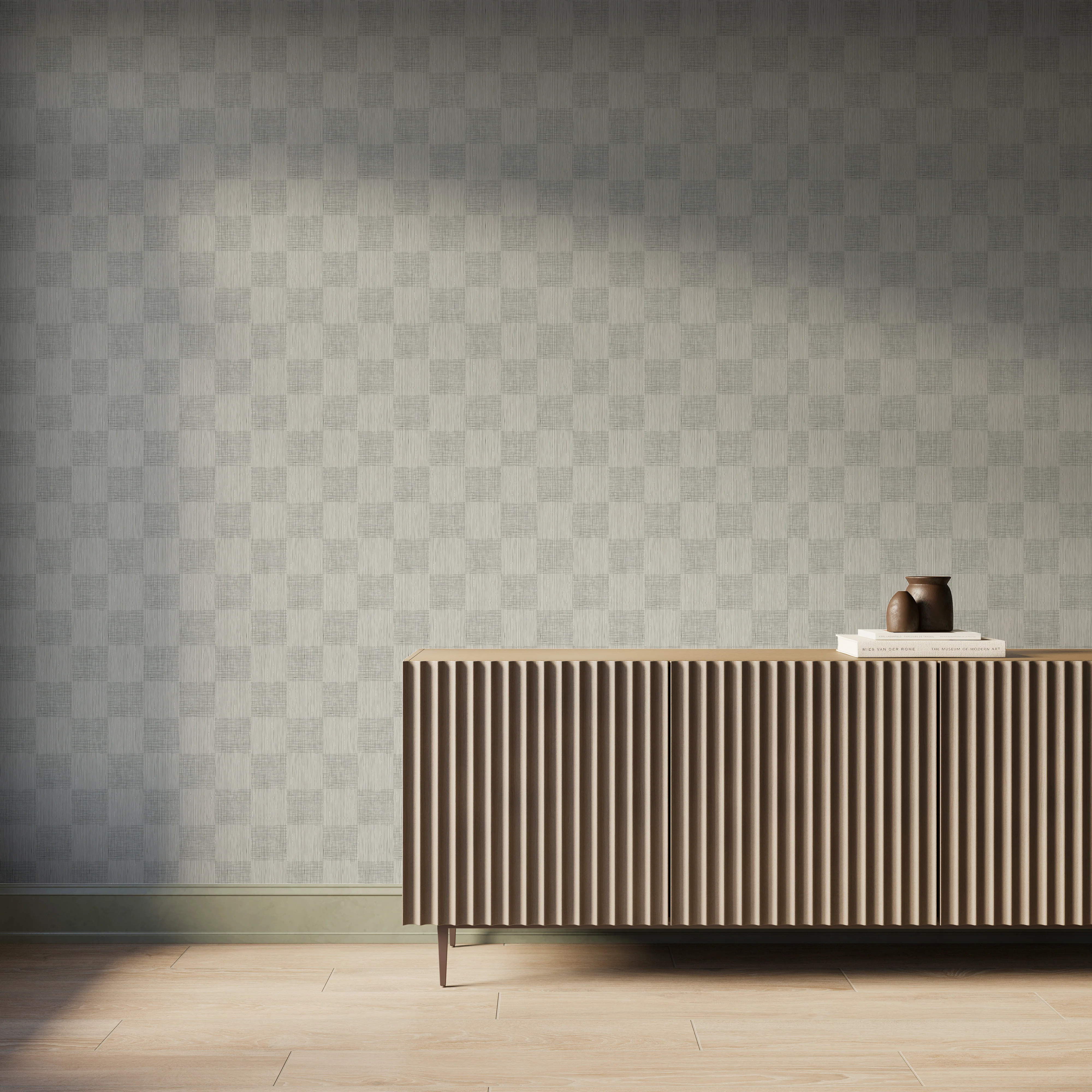 Essex Wallpaper in Olive II, 52" x 132" - Image 2