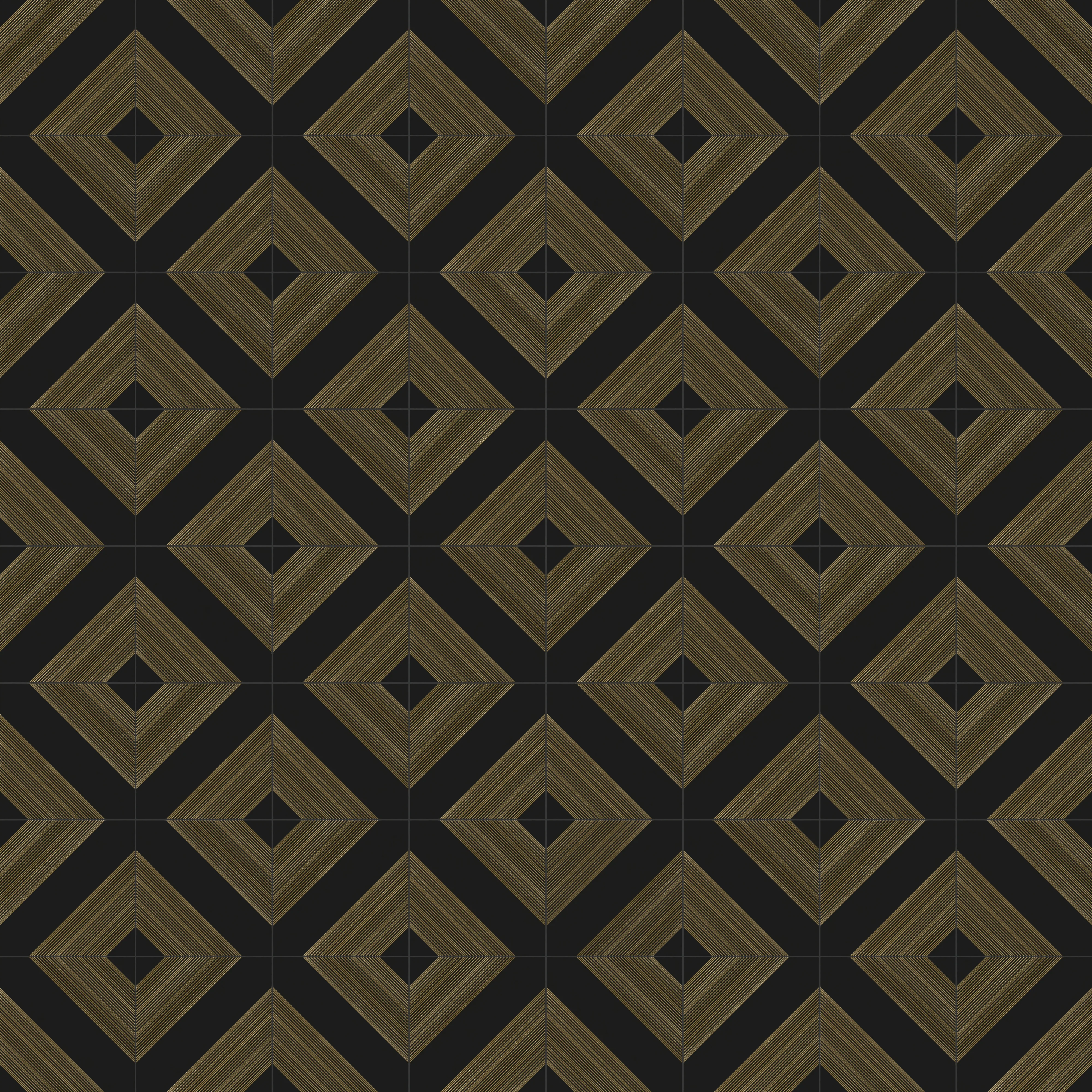 Estelle 12 x 12 Satin Ceramic Tile in Deco 1 Black Gold - Image 4