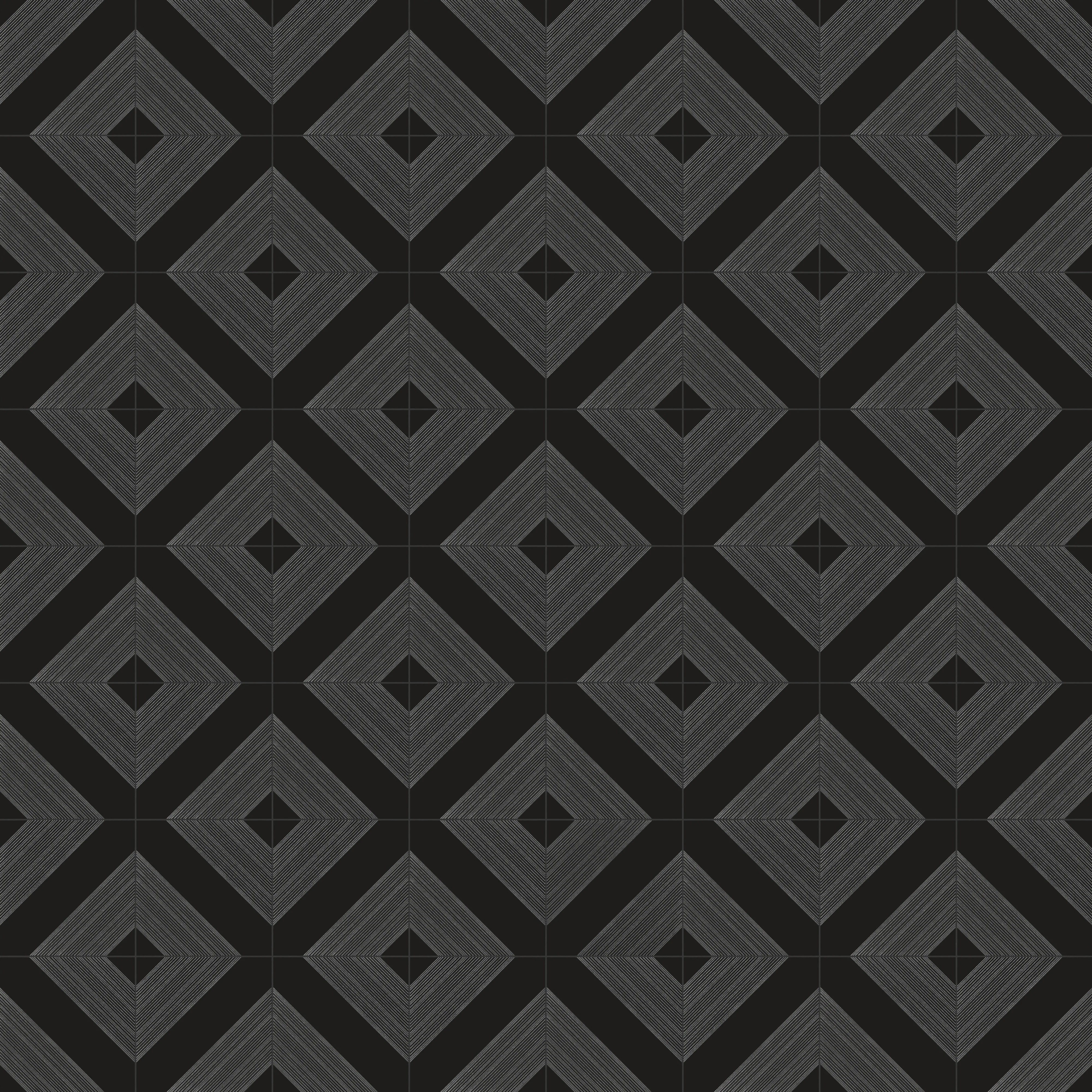 Estelle 12 x 12 Satin Ceramic Tile in Deco 1 Black Silver - Image 4